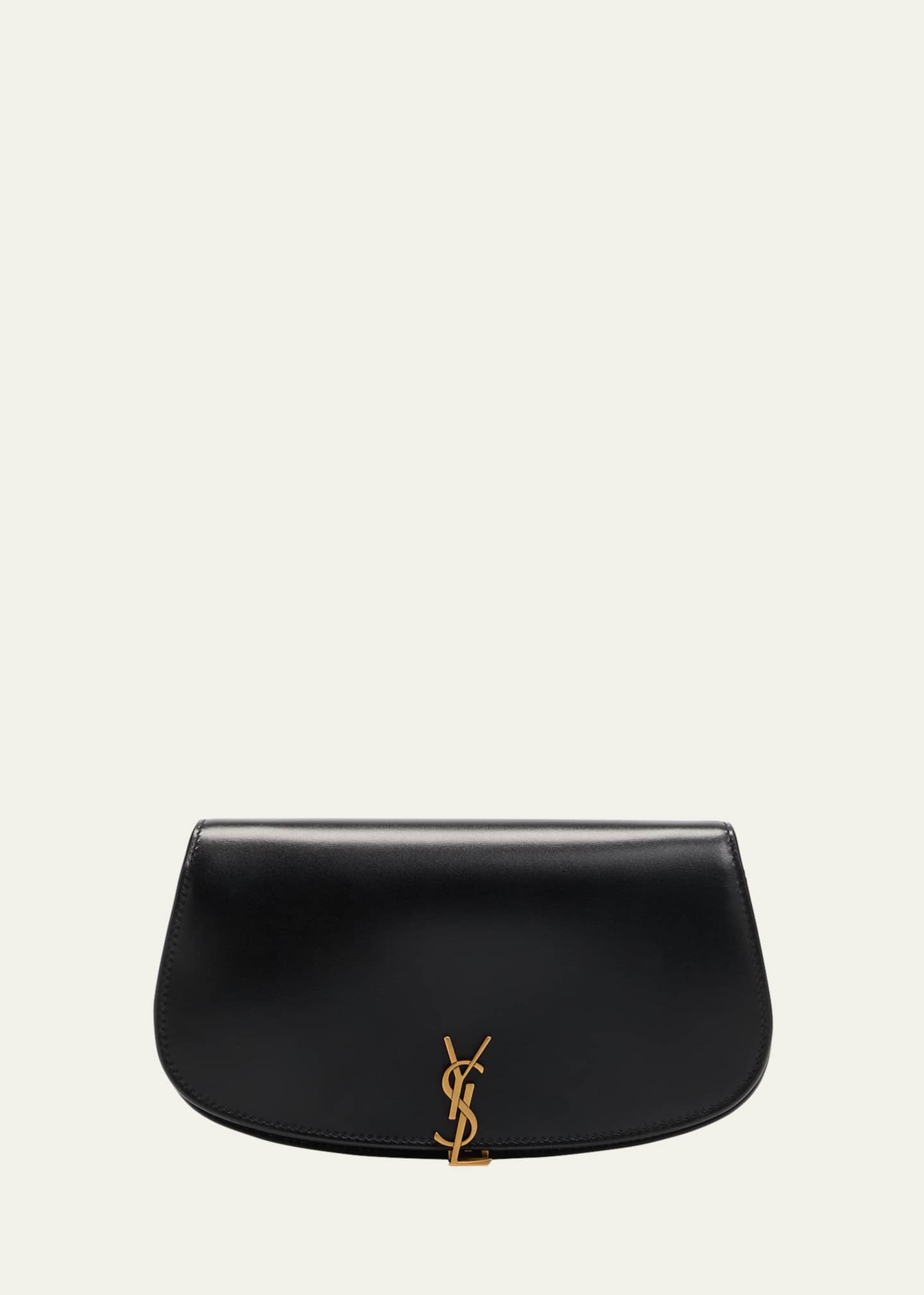 Saint Laurent Voltaire YSL Monogram Wallet on Chain in Grained Leather Bergdorf Goodman