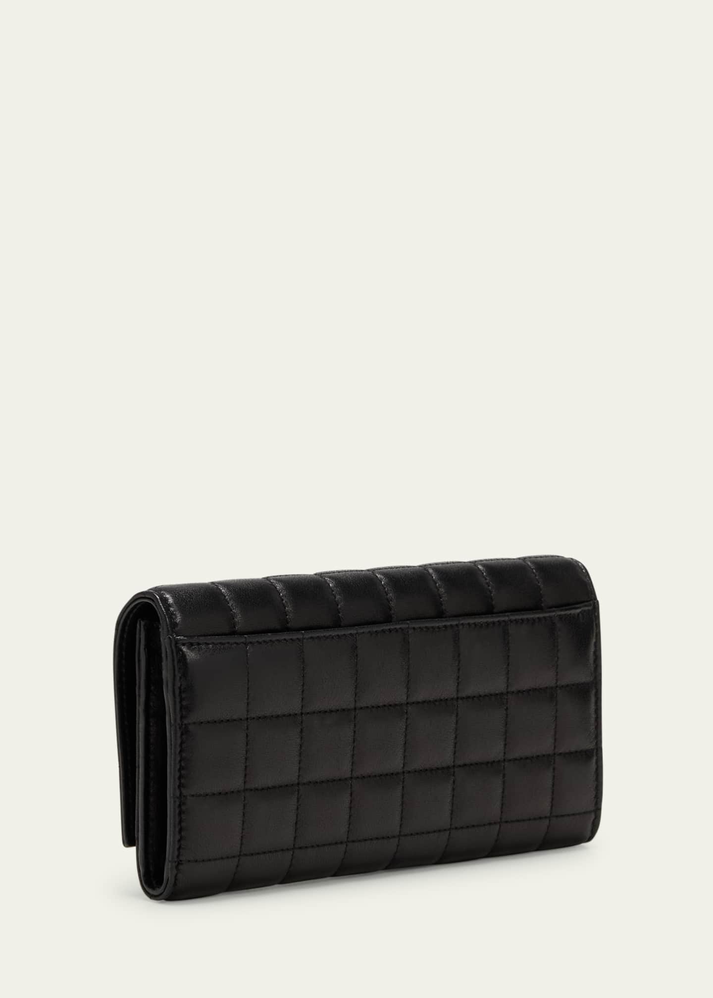Saint Laurent YSL Monogram Large Flap Wallet in Quilted Leather Bergdorf Goodman