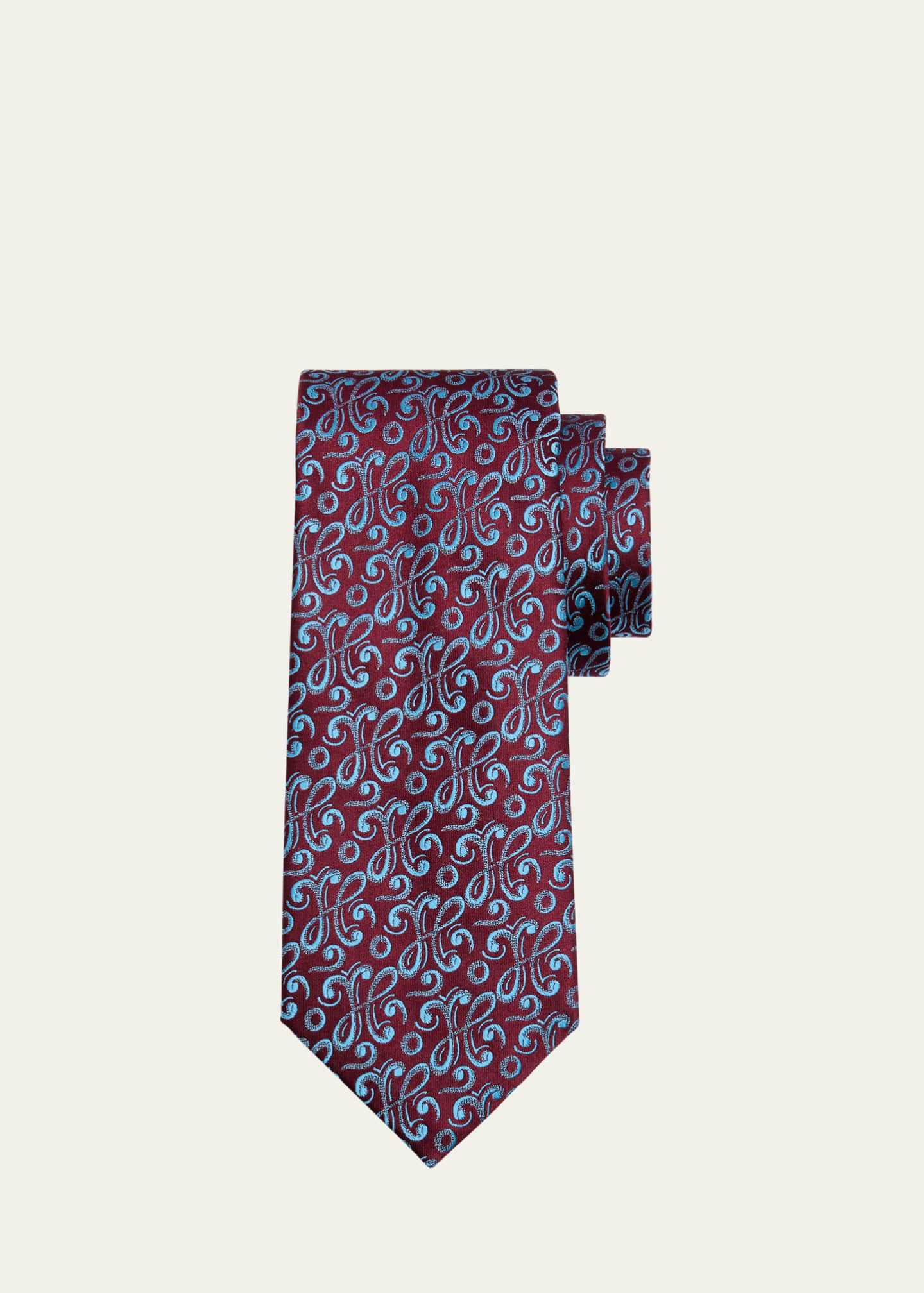 embroidered silk tie
