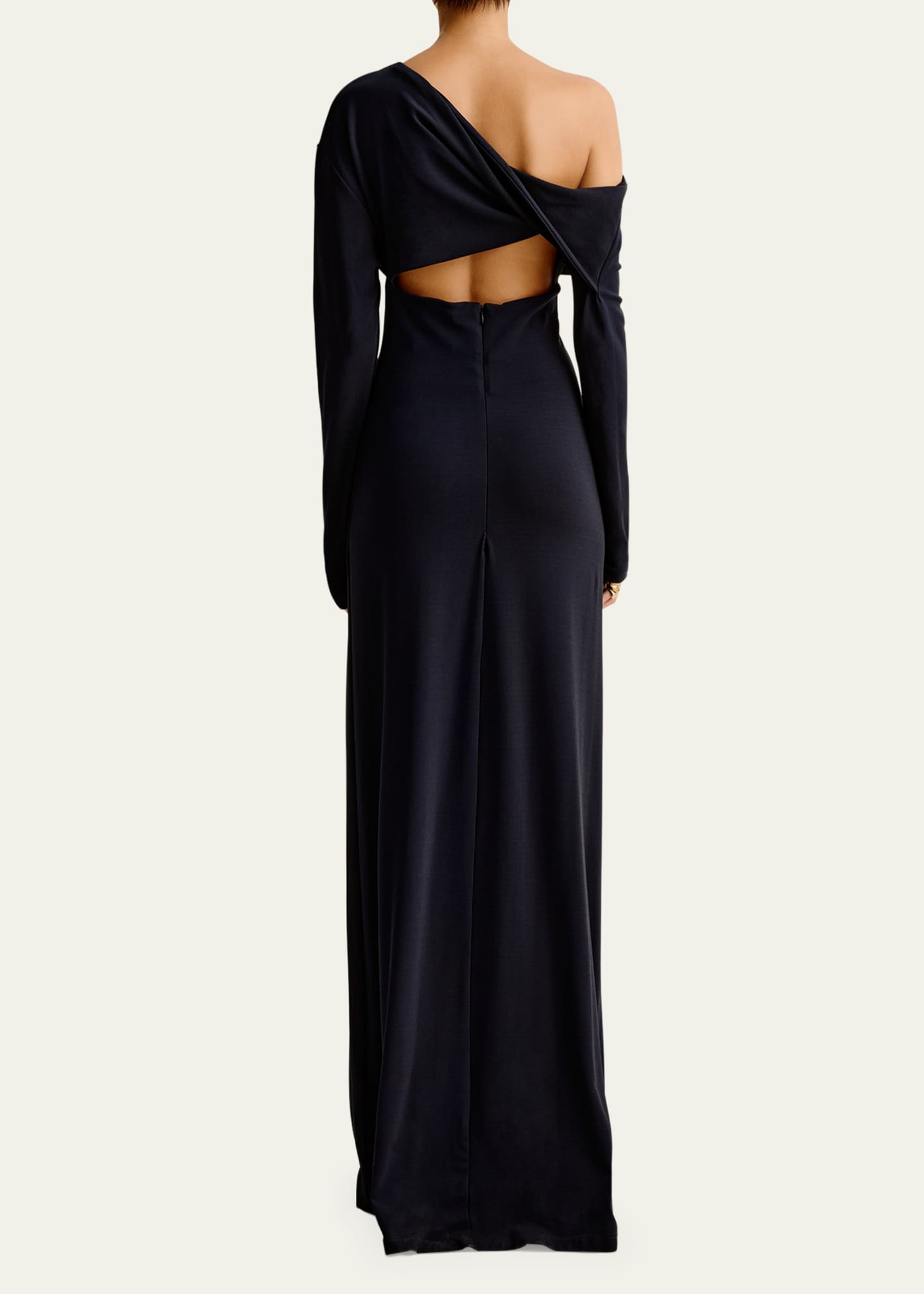 ESSE Studios Fila One Shoulder Cutout Maxi Dress