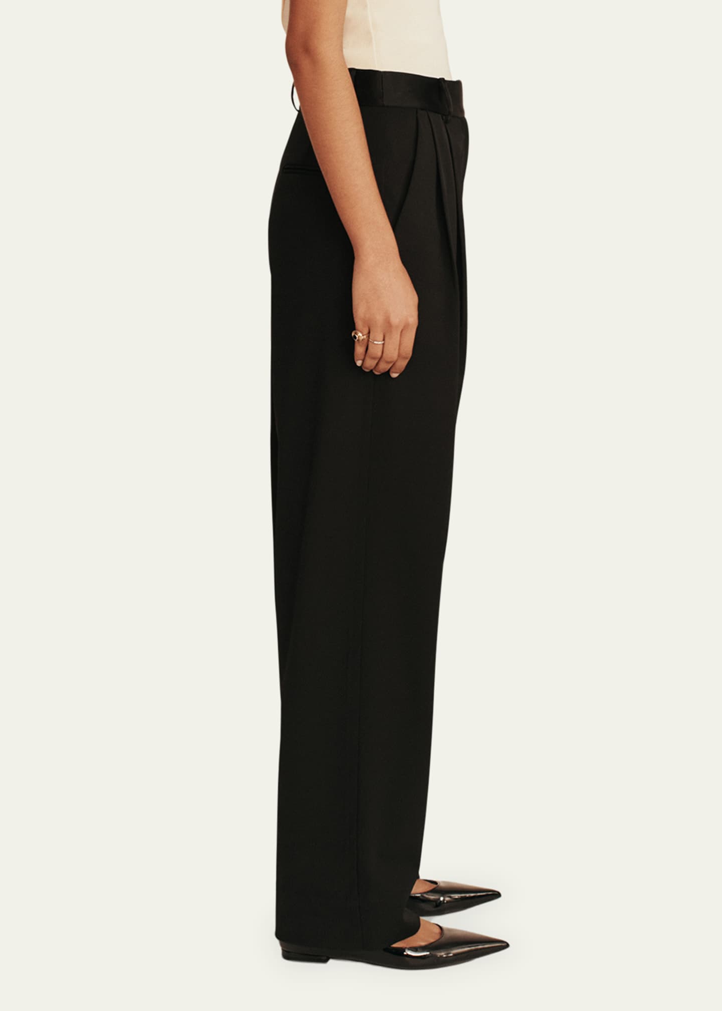 ESSE Studios Classico Pleated Straight-Leg Tux Trousers Image 4 of 5