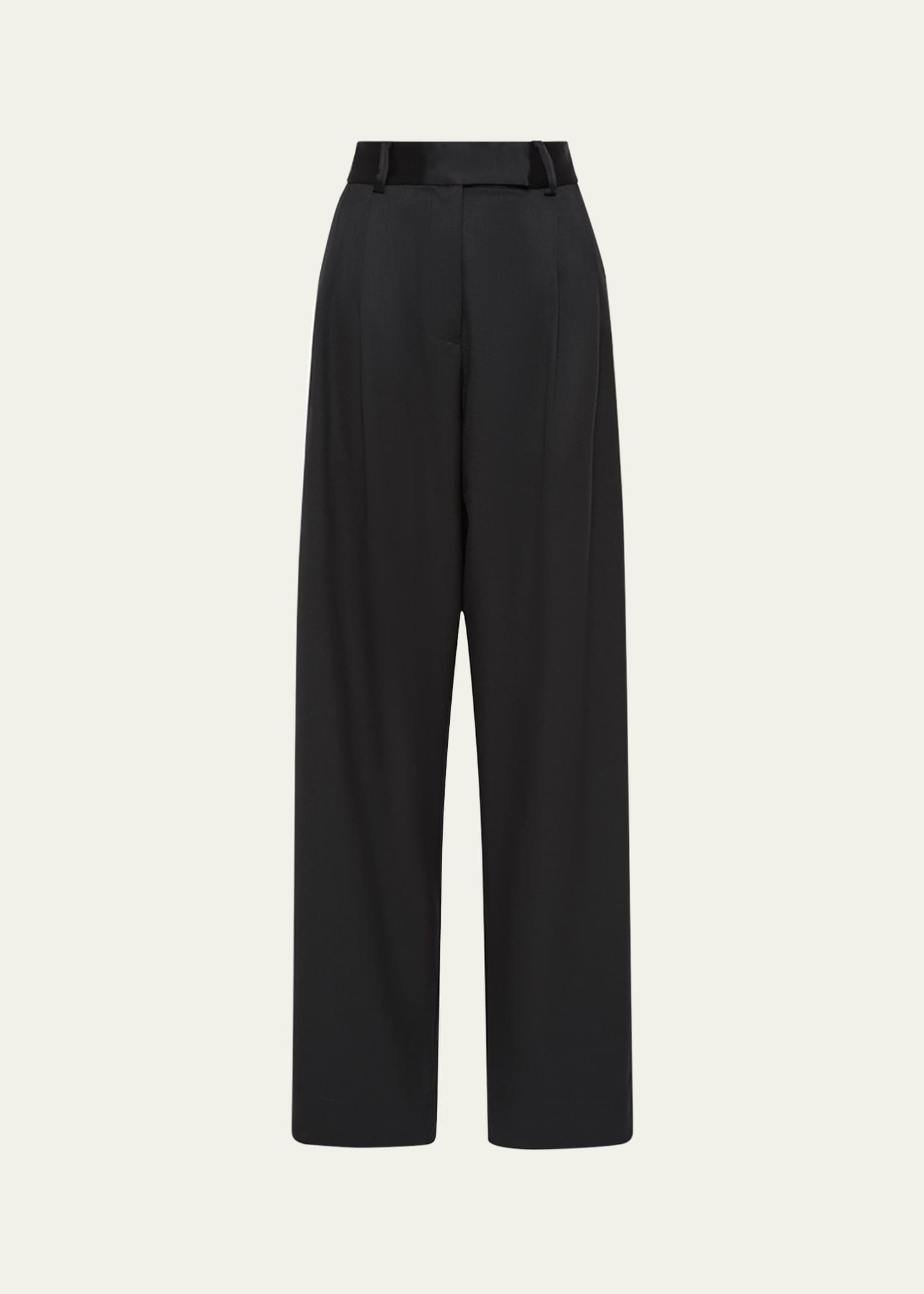 ESSE Studios Classico Pleated Straight-Leg Tux Trousers Image 1 of 5