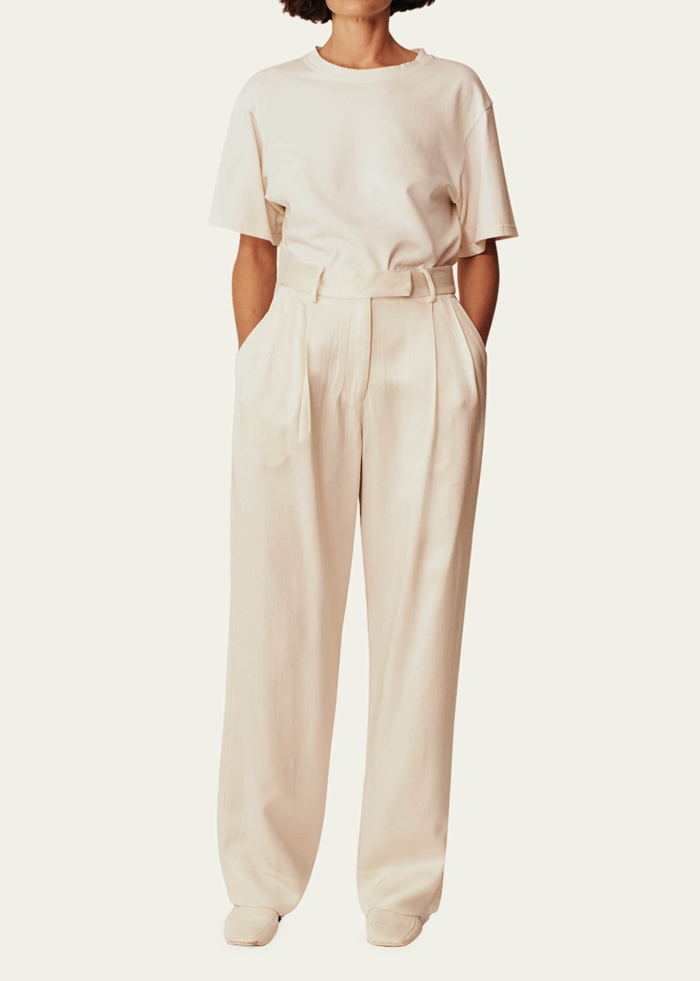 ESSE Studios Pleated Tailored Twill Trousers Image 2 of 4