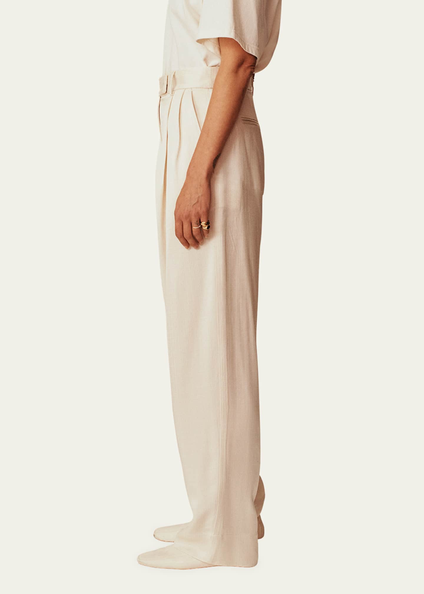 ESSE Studios Pleated Tailored Twill Trousers Image 4 of 4