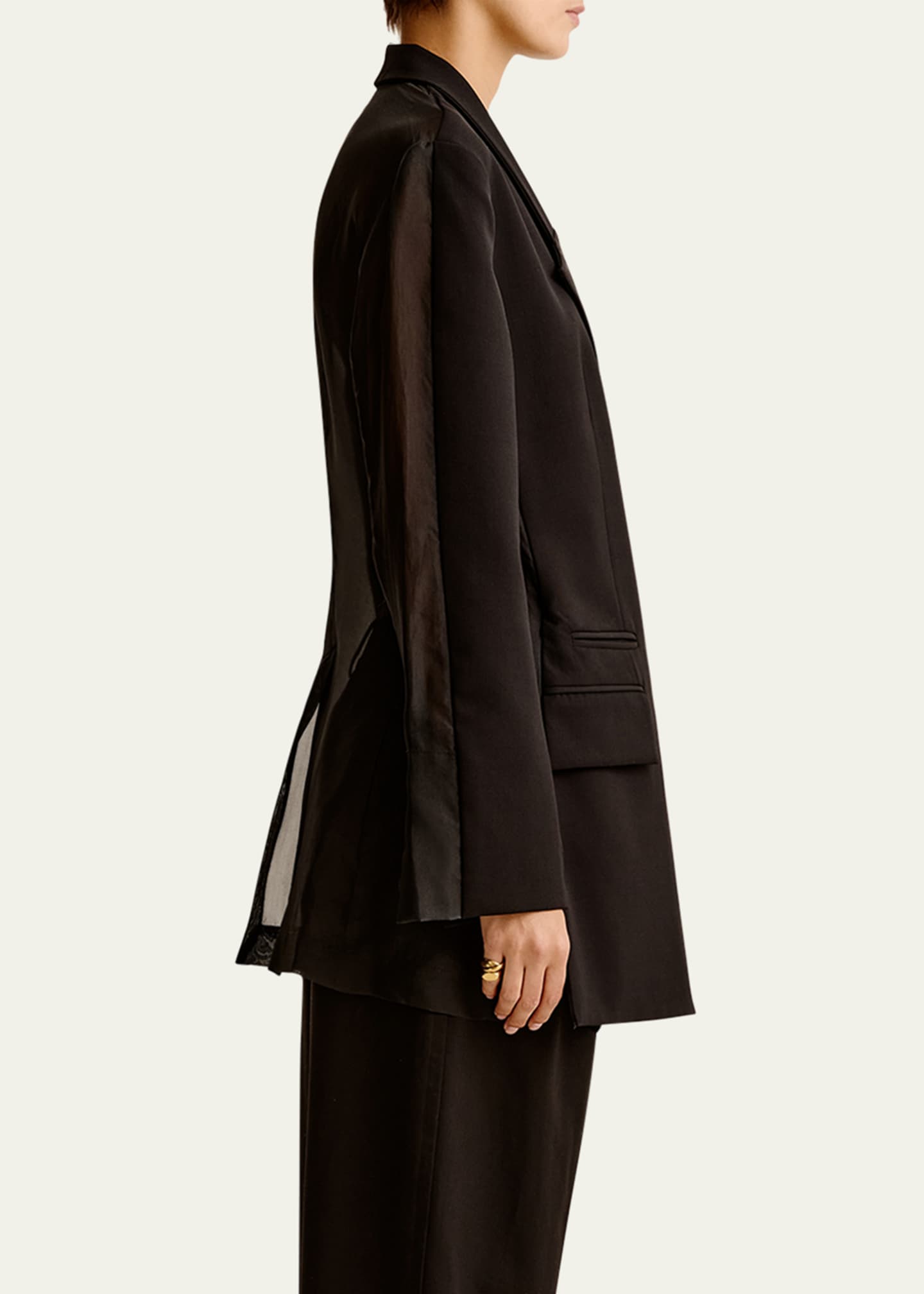ESSE Studios Aire Sheer-Back Tie Blazer Image 4 of 5