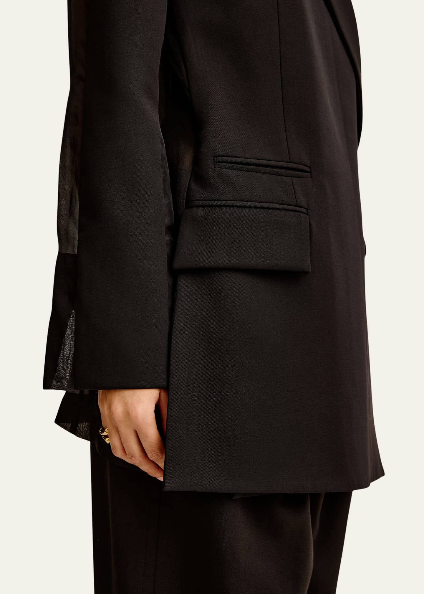 ESSE Studios Aire Sheer-Back Tie Blazer Image 5 of 5