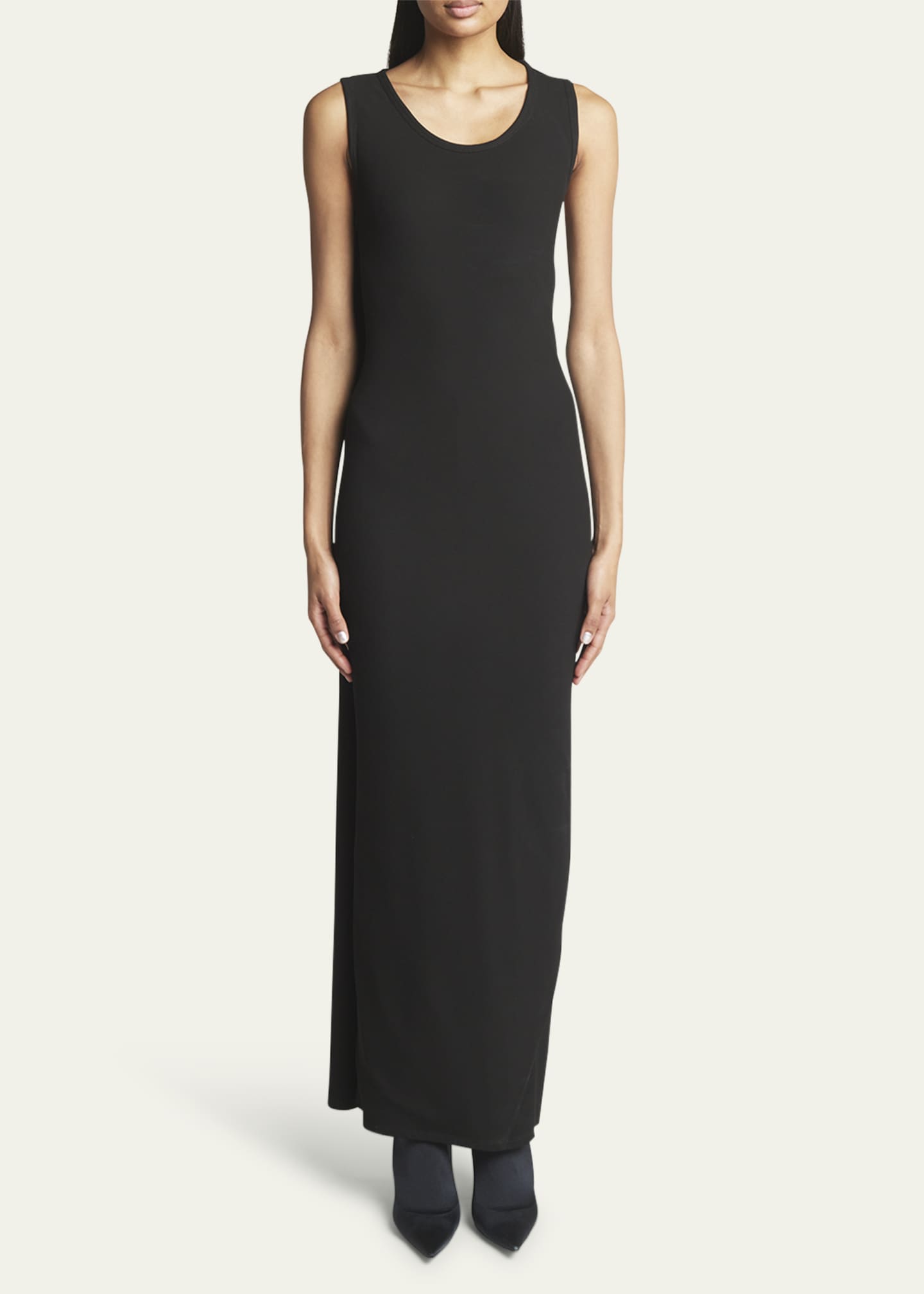 Balenciaga Ribbed Tank Top Gown with Draped Back Bergdorf Goodman