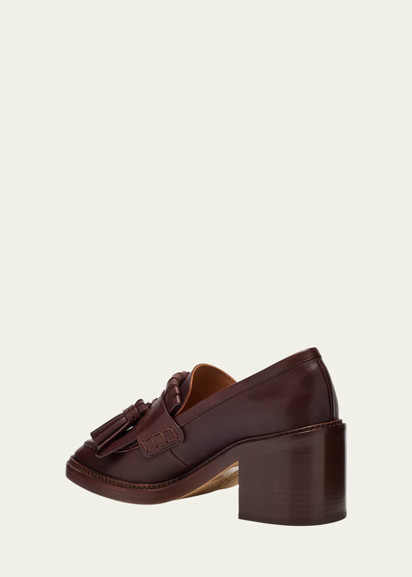 Ulla Johnson Fiona Leather Tassel Heeled Loafers Image 4 of 6