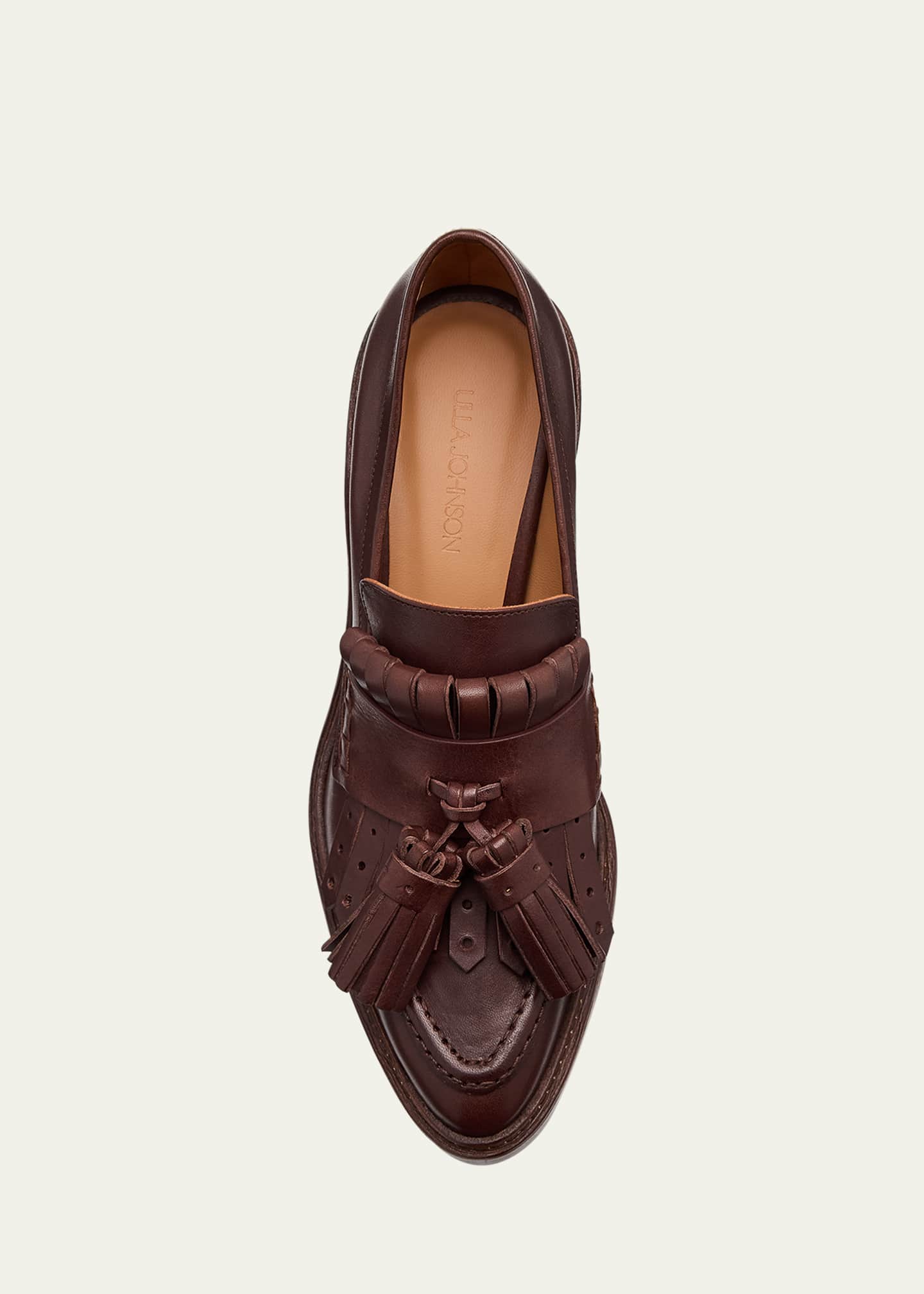 Ulla Johnson Fiona Leather Tassel Heeled Loafers Image 6 of 6