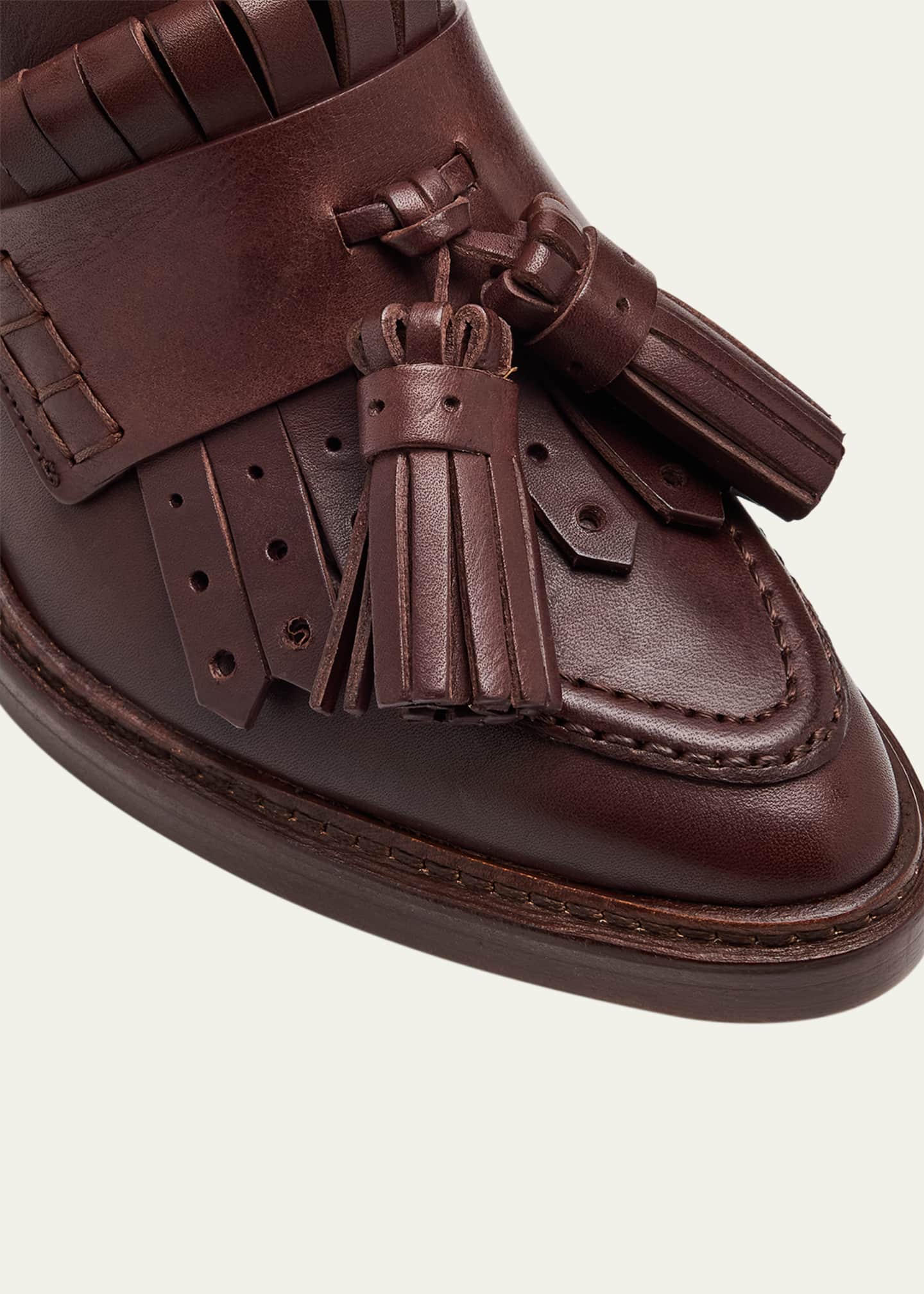 Ulla Johnson Fiona Leather Tassel Heeled Loafers Image 5 of 6