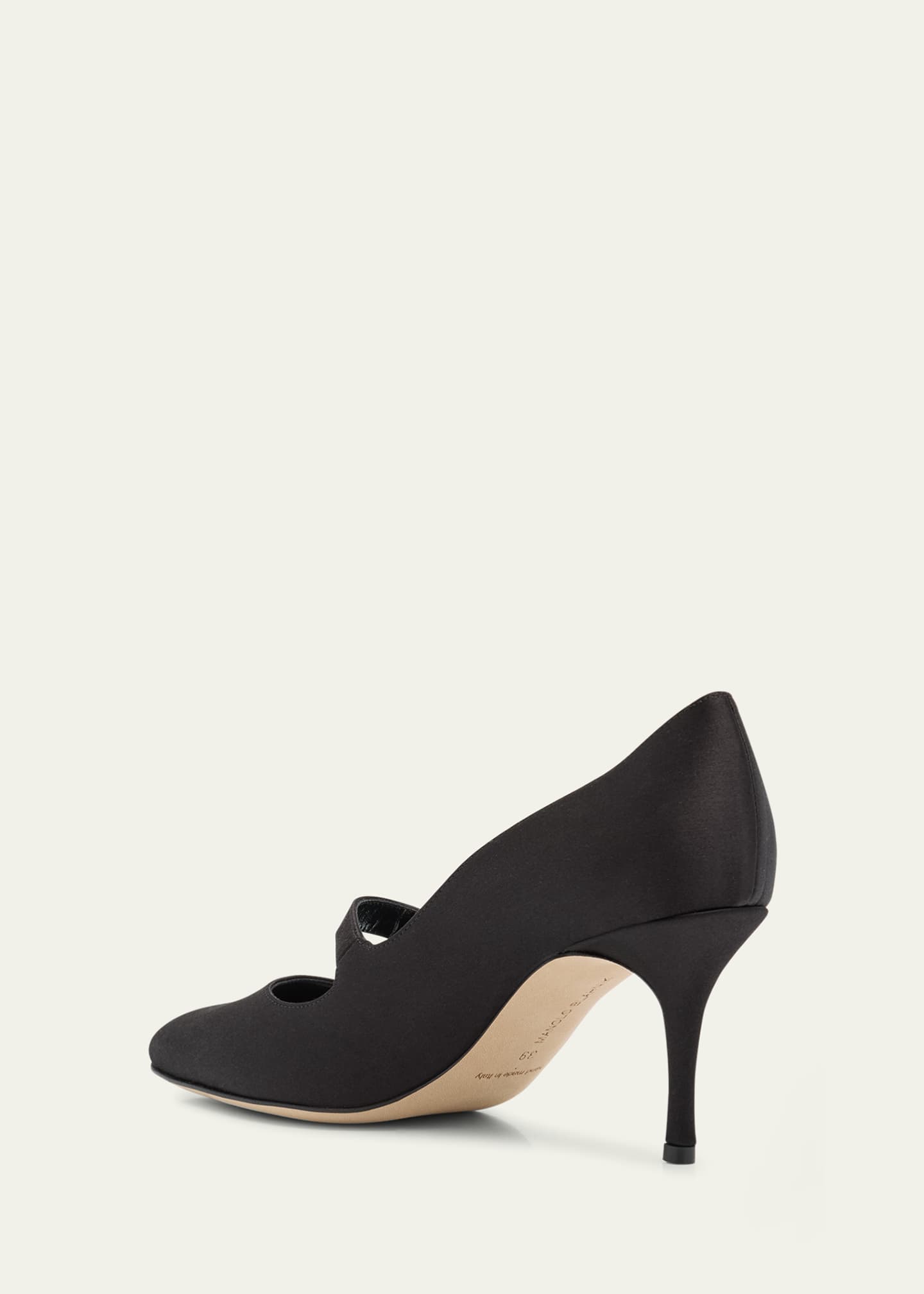 Manolo Blahnik Satin Crystal Mary Jane Pumps Image 3 of 5