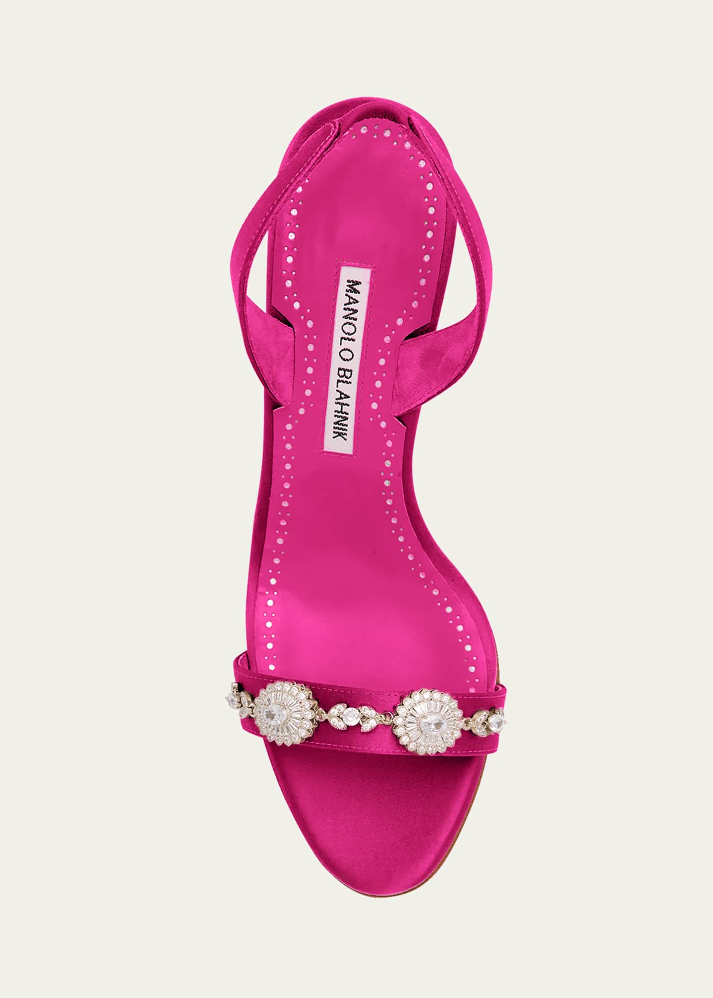 Manolo Blahnik Crystal Satin Halter Sandals Image 6 of 6