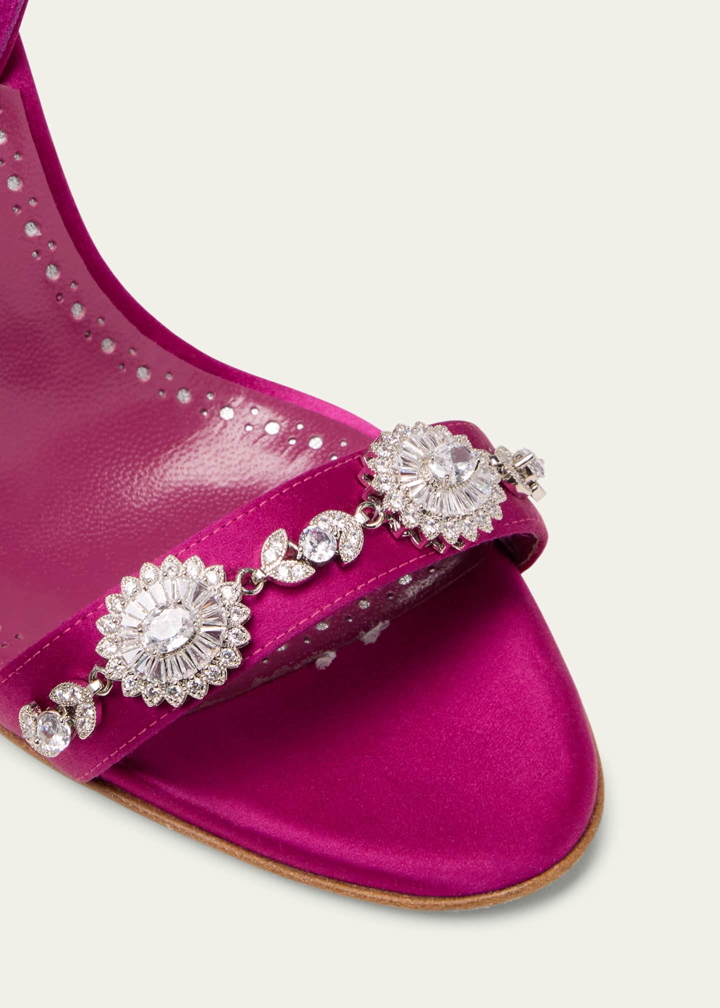 Manolo Blahnik Crystal Satin Halter Sandals Image 5 of 6
