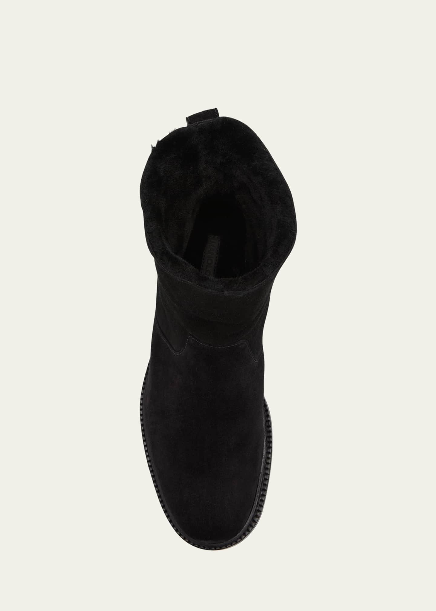 Manolo Blahnik Tomosa Suede Cozy Ankle Boots Image 6 of 6