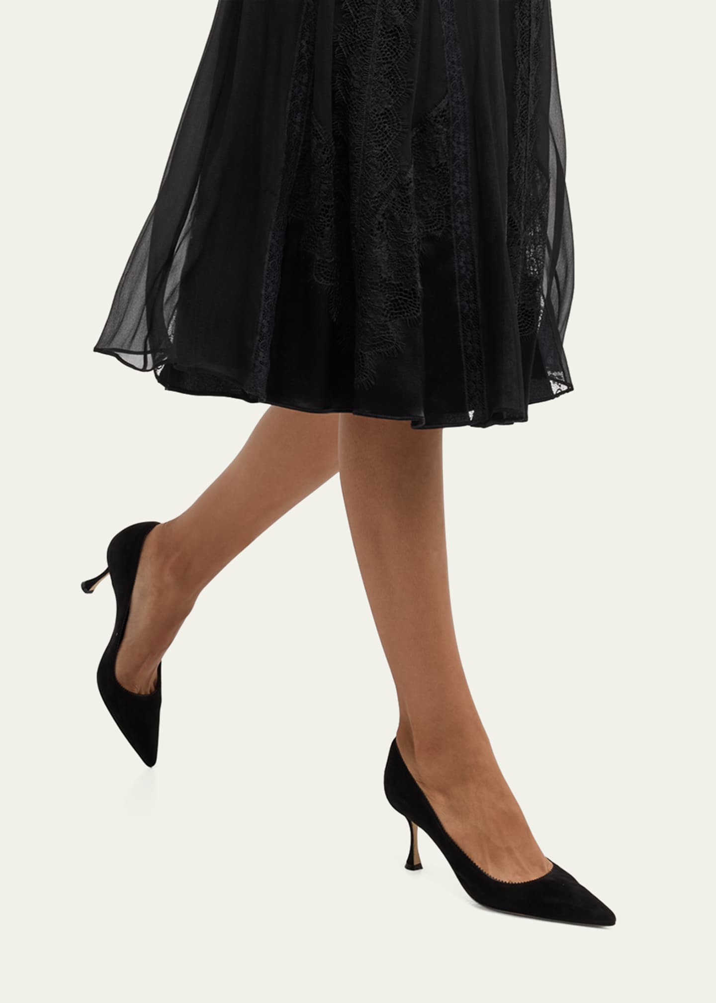 Manolo Blahnik Gala Suede Stiletto Pumps Image 2 of 5