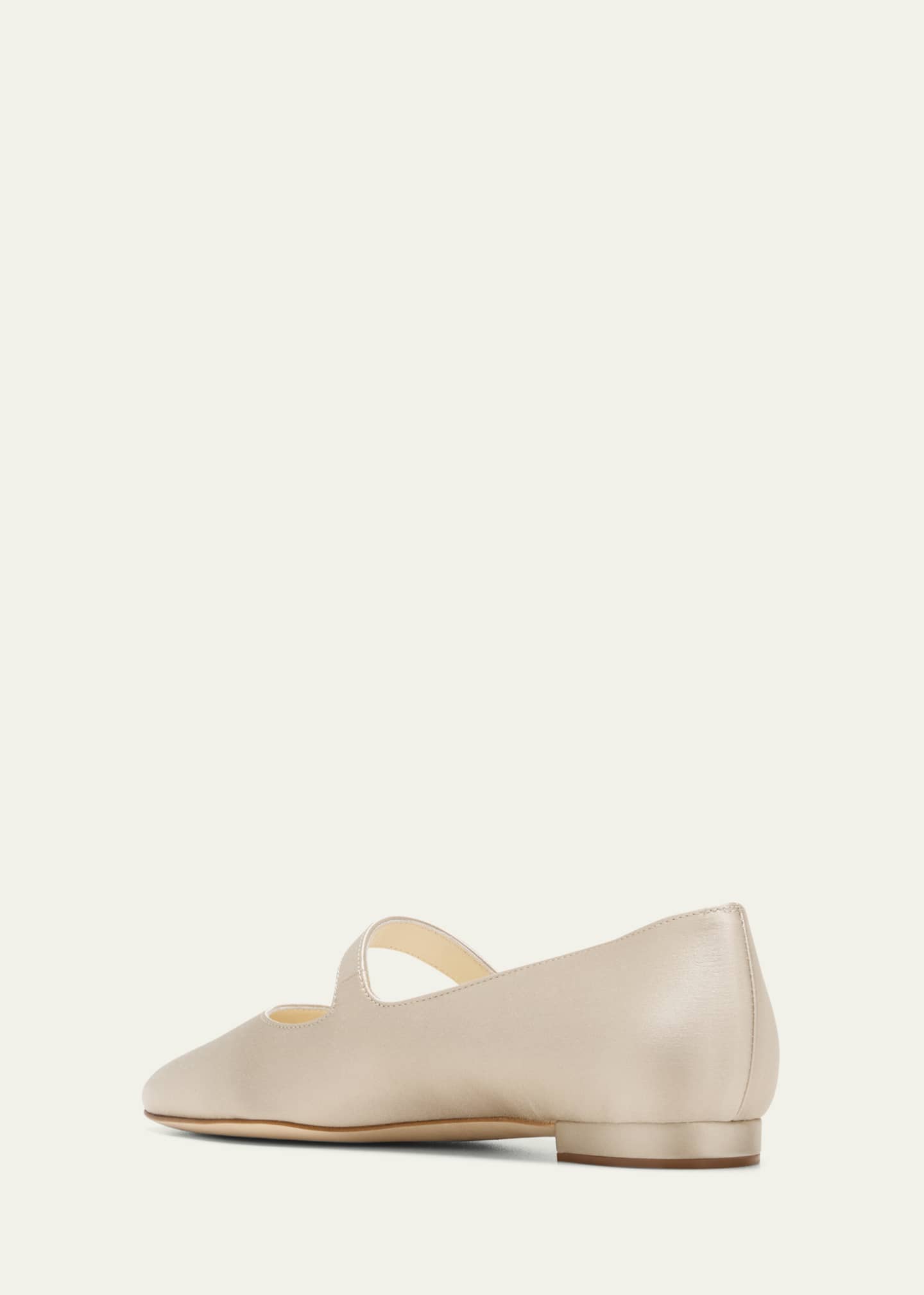 Manolo Blahnik Satin Crystal Mary Jane Ballerina Flats Image 4 of 5