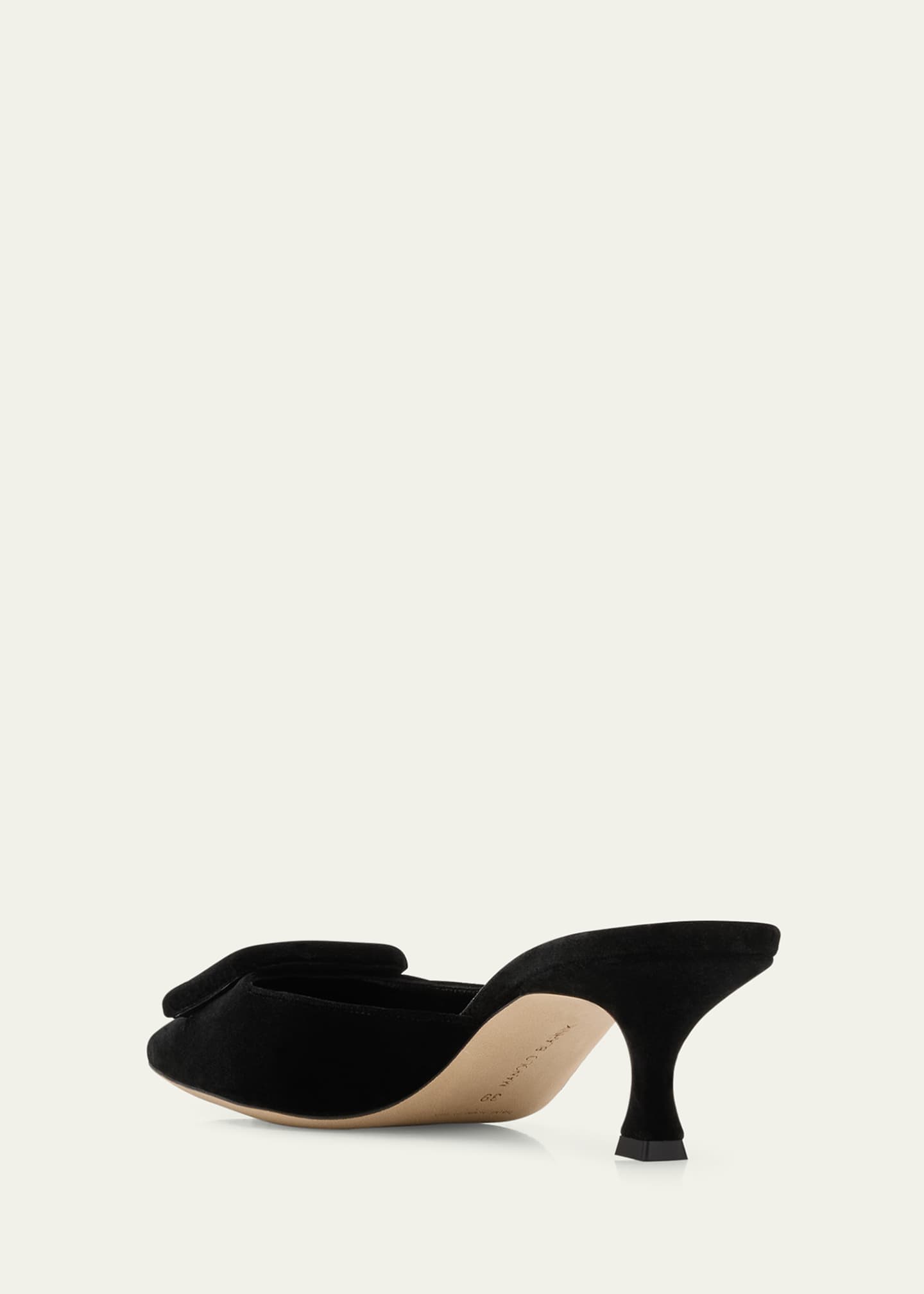 Manolo Blahnik Maysale Velvet Buckle Mule Pumps Image 3 of 5