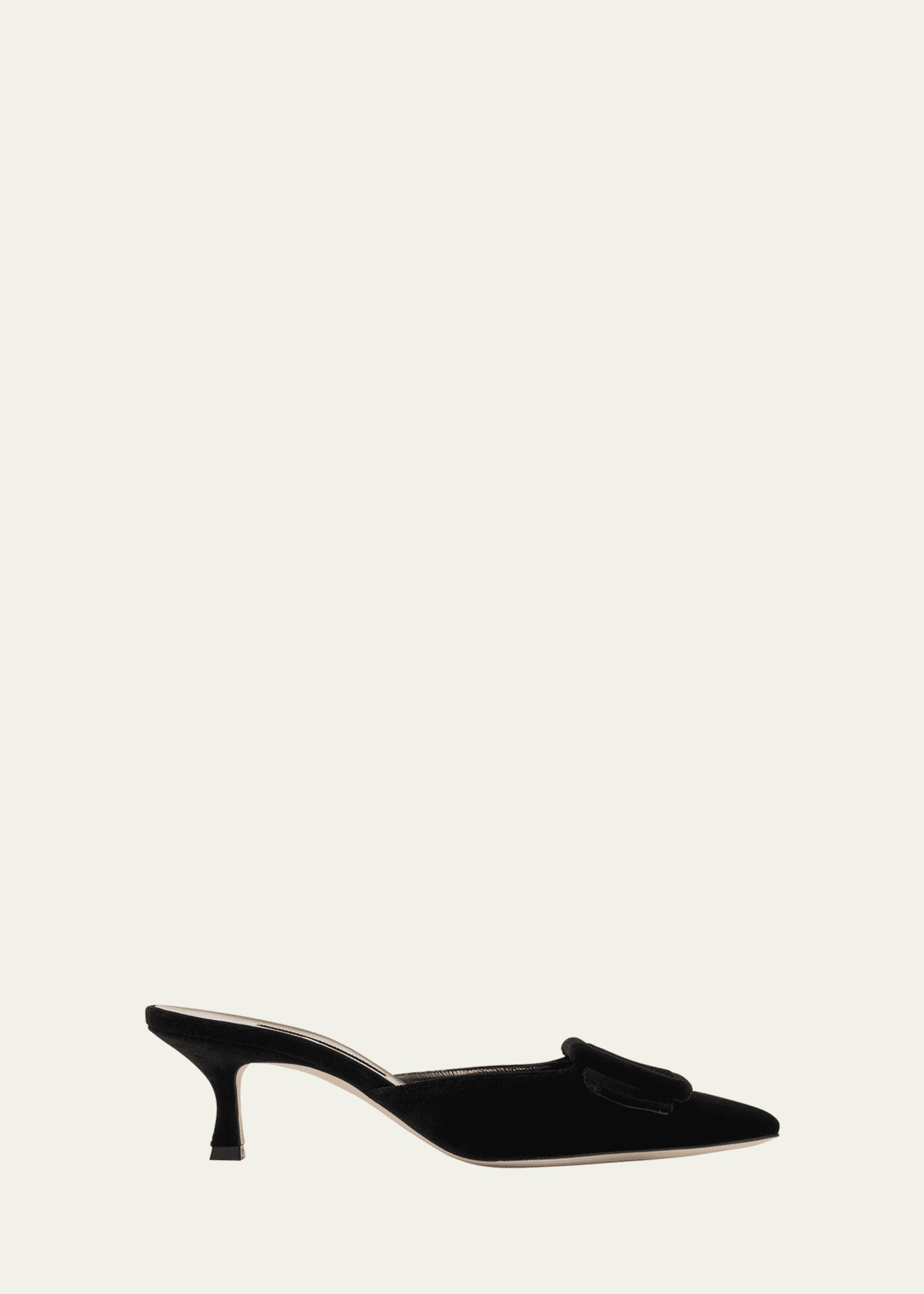 Manolo Blahnik Maysale Velvet Buckle Mule Pumps Image 1 of 5