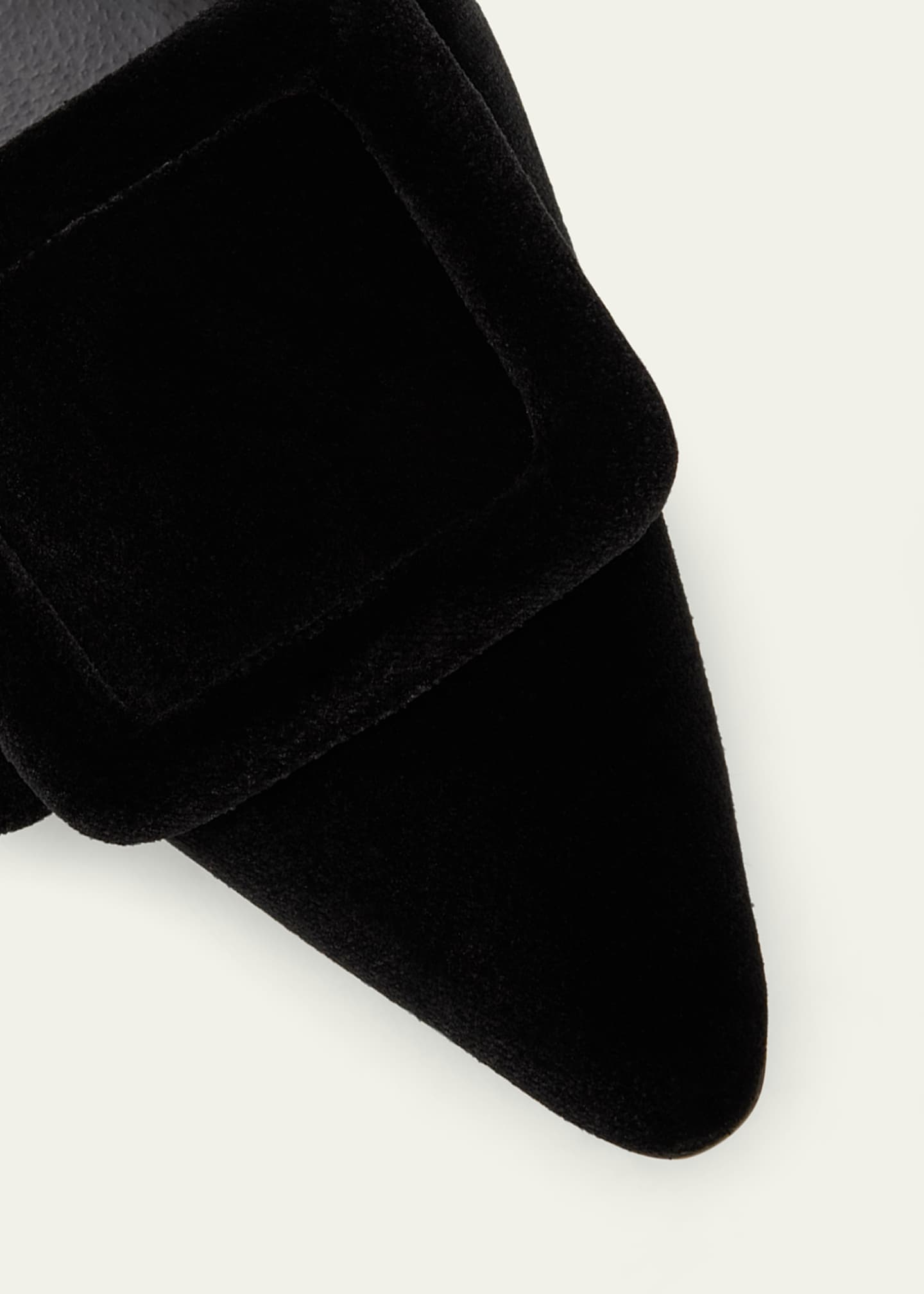 Manolo Blahnik Maysale Velvet Buckle Mule Pumps Image 4 of 5