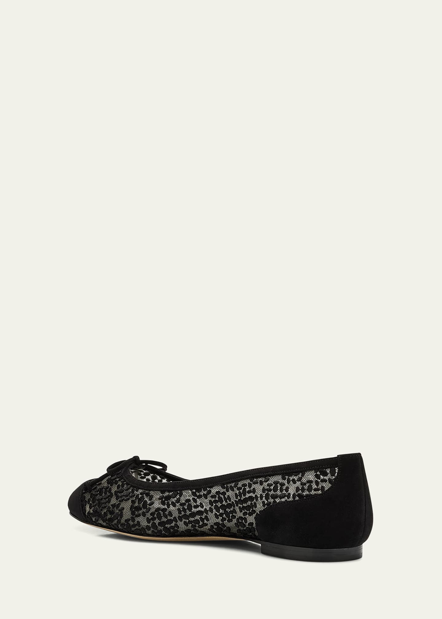 Manolo Blahnik Capbal Lace Cap-Toe Ballerina Flats Image 3 of 5