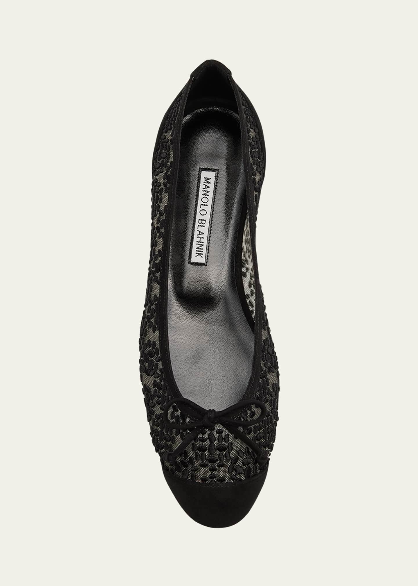 Manolo Blahnik Capbal Lace Cap Toe Ballerina Flats Bergdorf Goodman