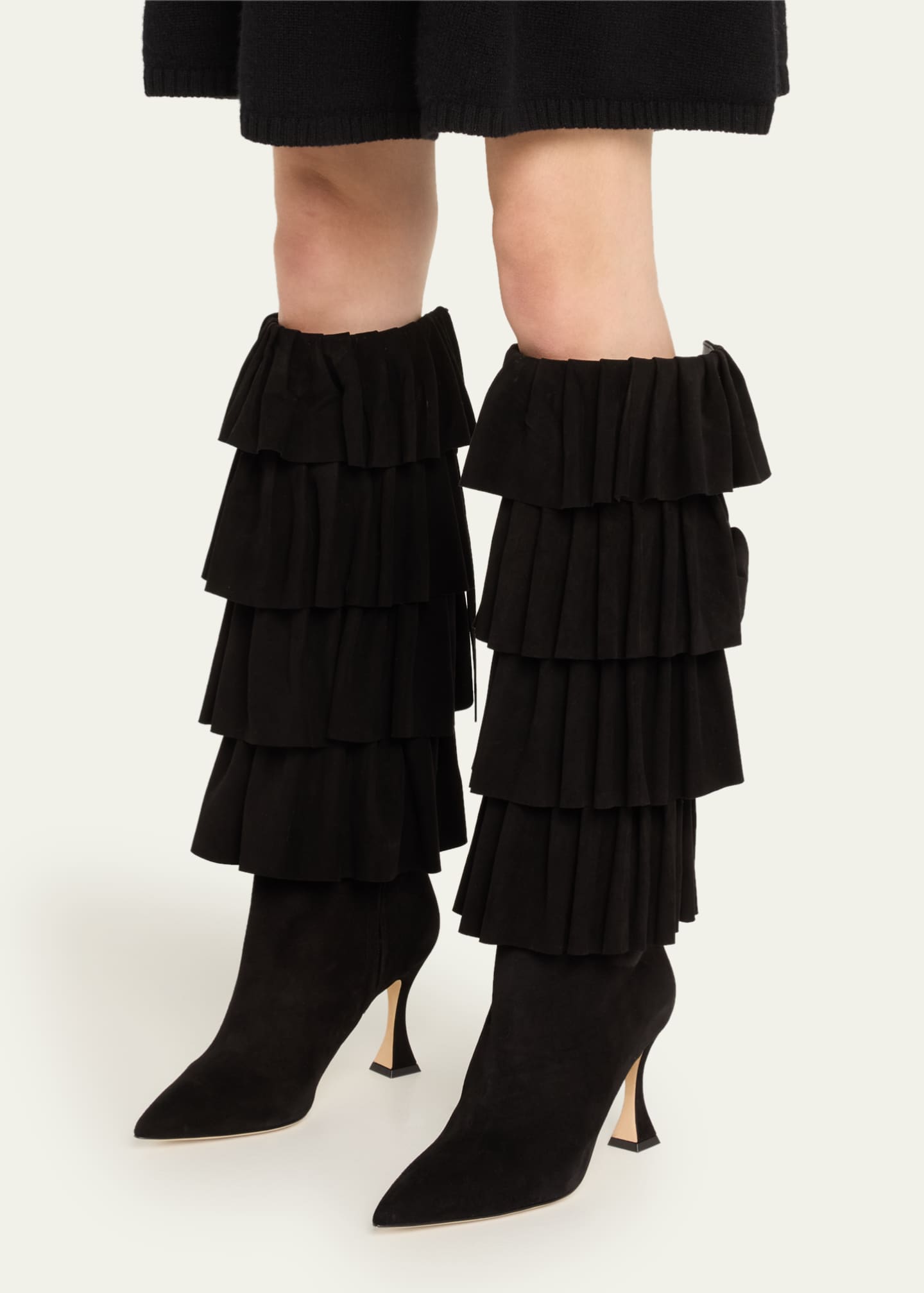 Manolo Blahnik Women Black Suede Miralone Boots main image 1
