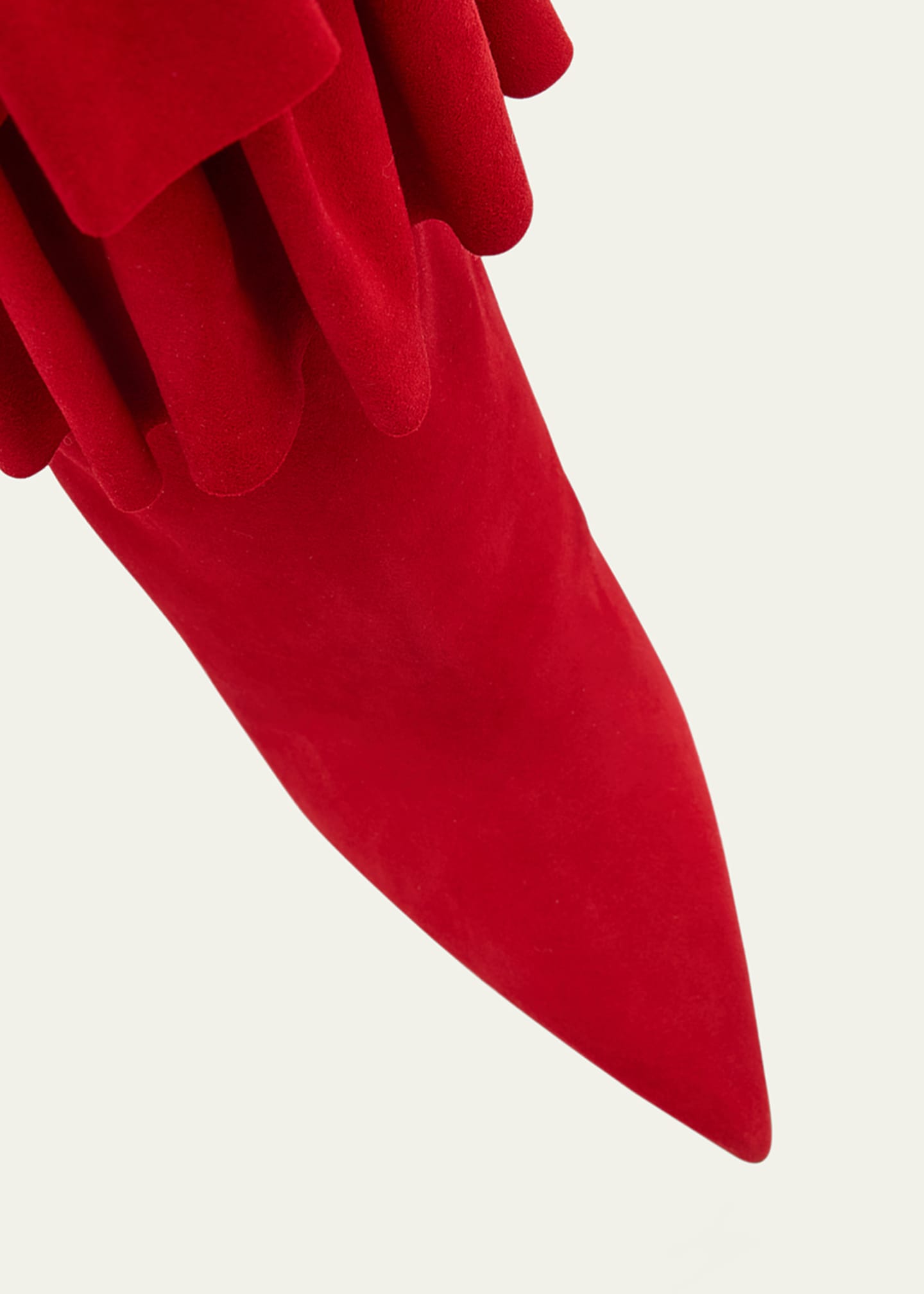 Manolo Blahnik Miralone Ruffled Suede Knee Boots Image 4 of 4