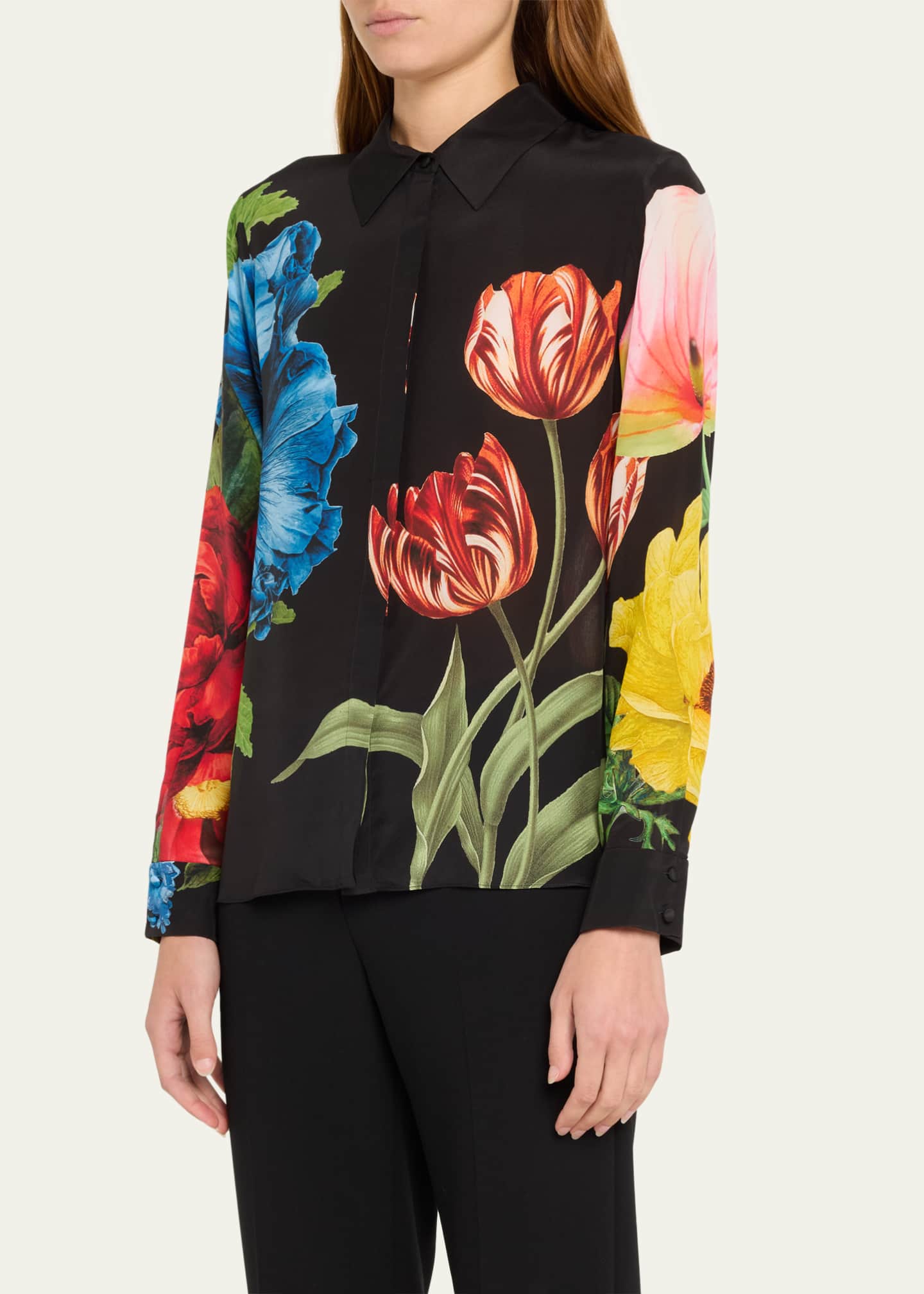 Alice + Olivia Willa Le Parisien Placket Top Image 4 of 5