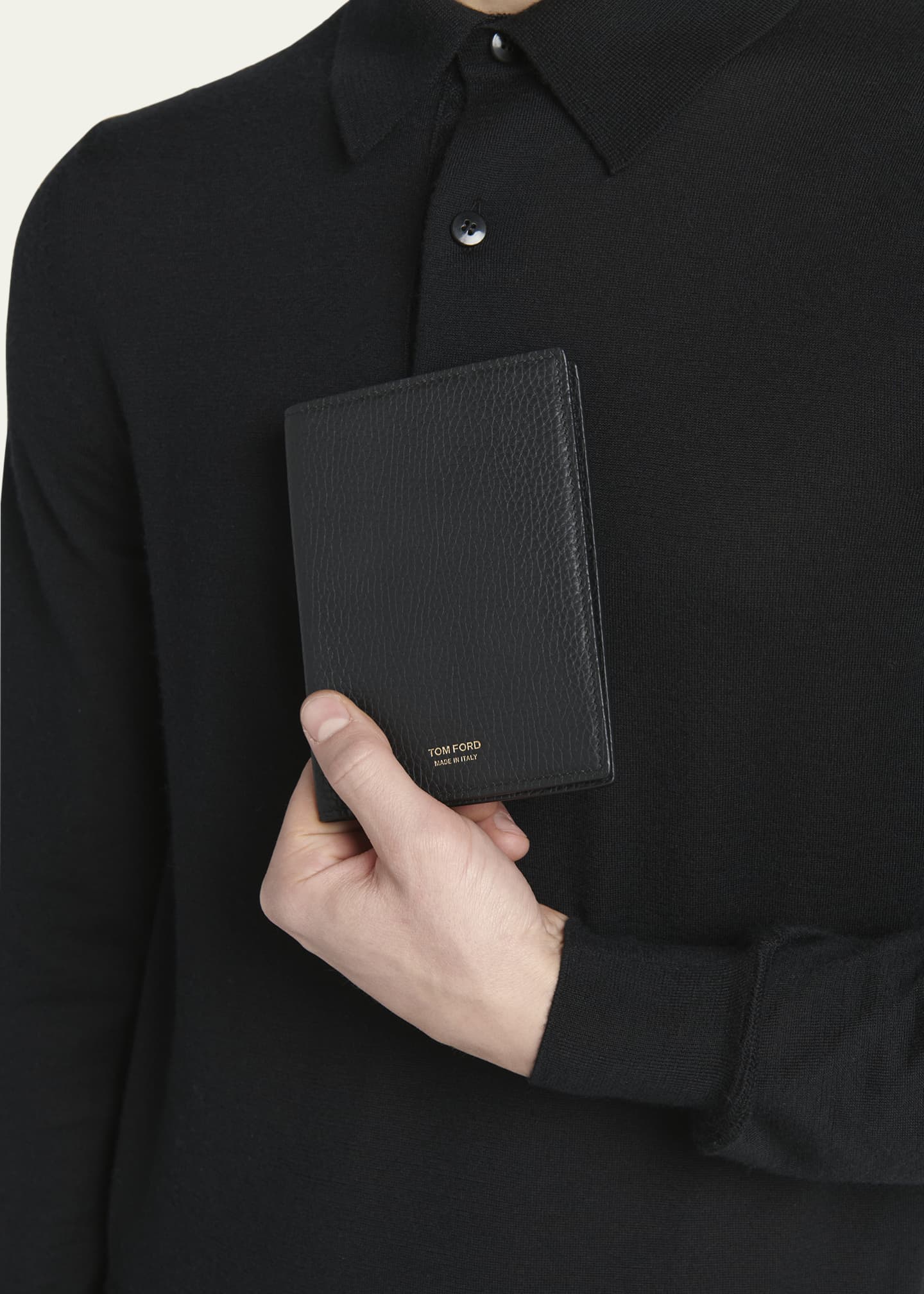 TOM FORD Men's Soft Leather T-Line Passport Holder