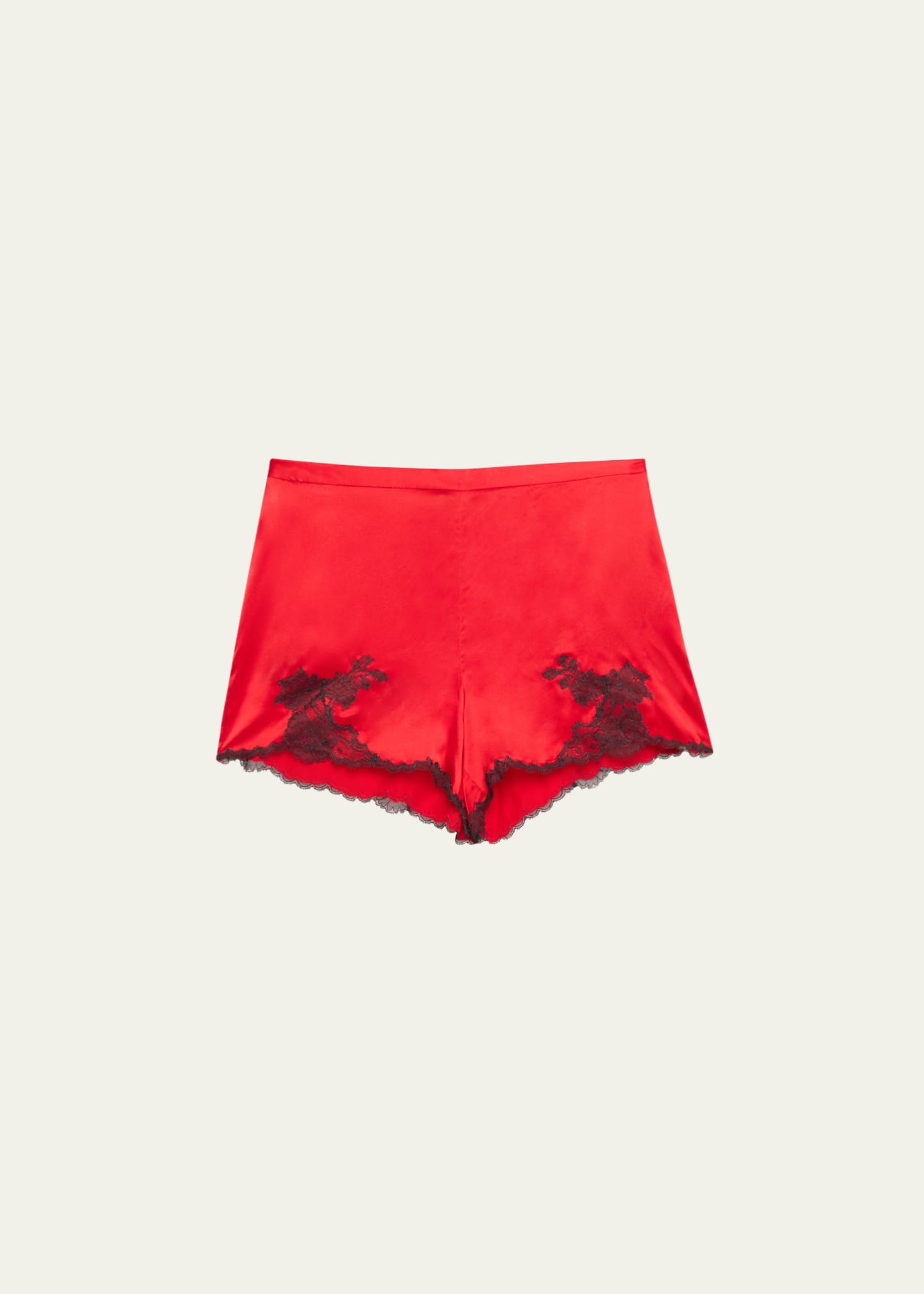 Lolita Lace-Trim Silk Charmeuse Shorts