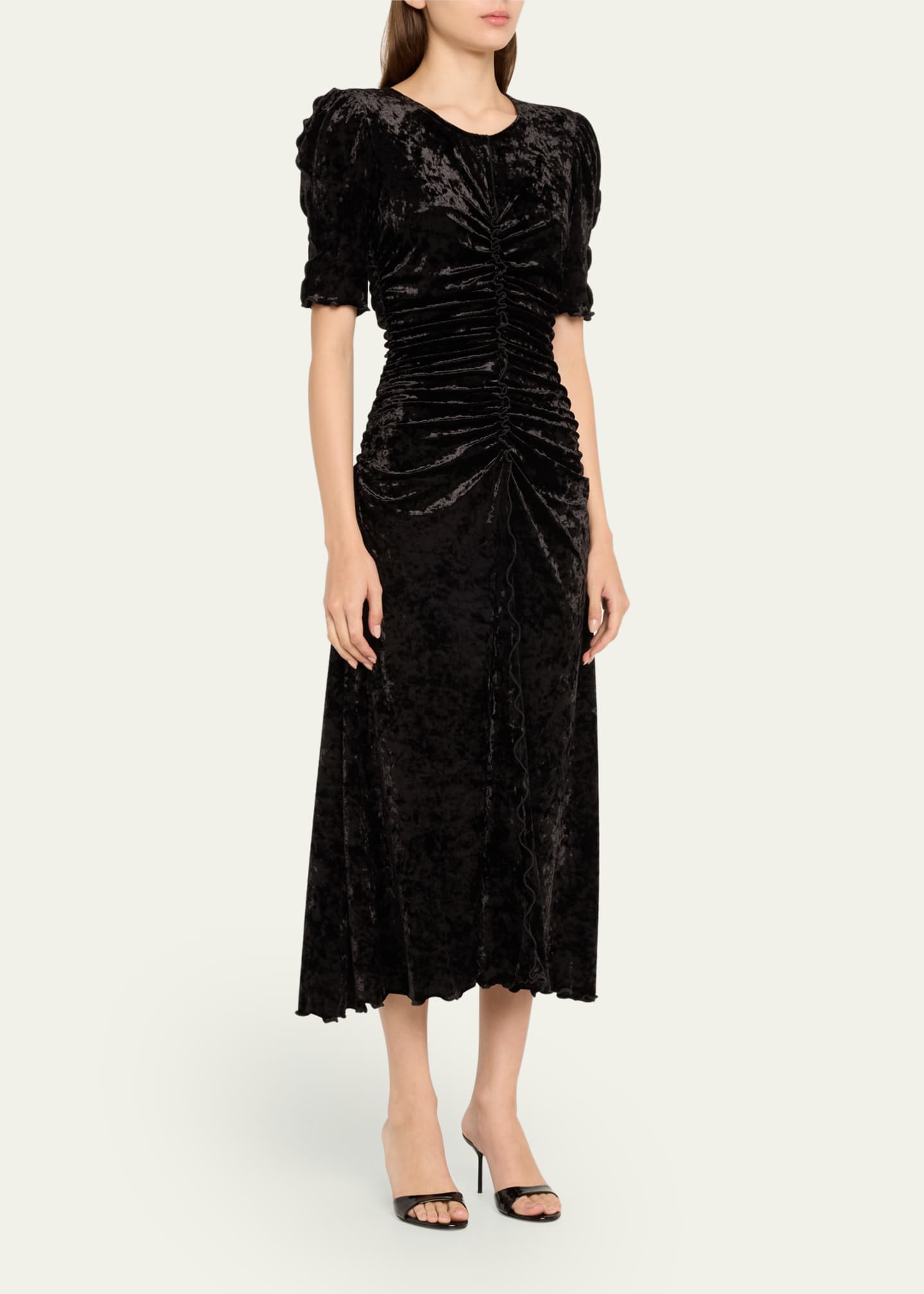 Crushed velvet midi dress online
