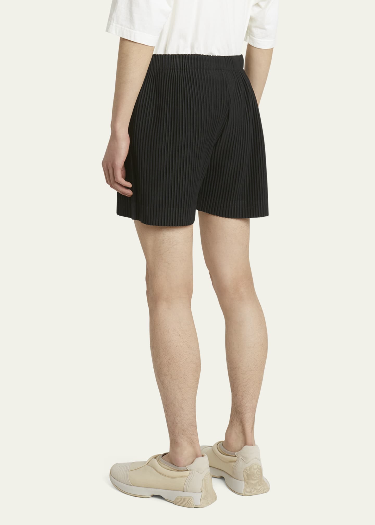 Homme Plisse Issey Miyake Men's Pleated Pull-On Shorts Image 3 of 5