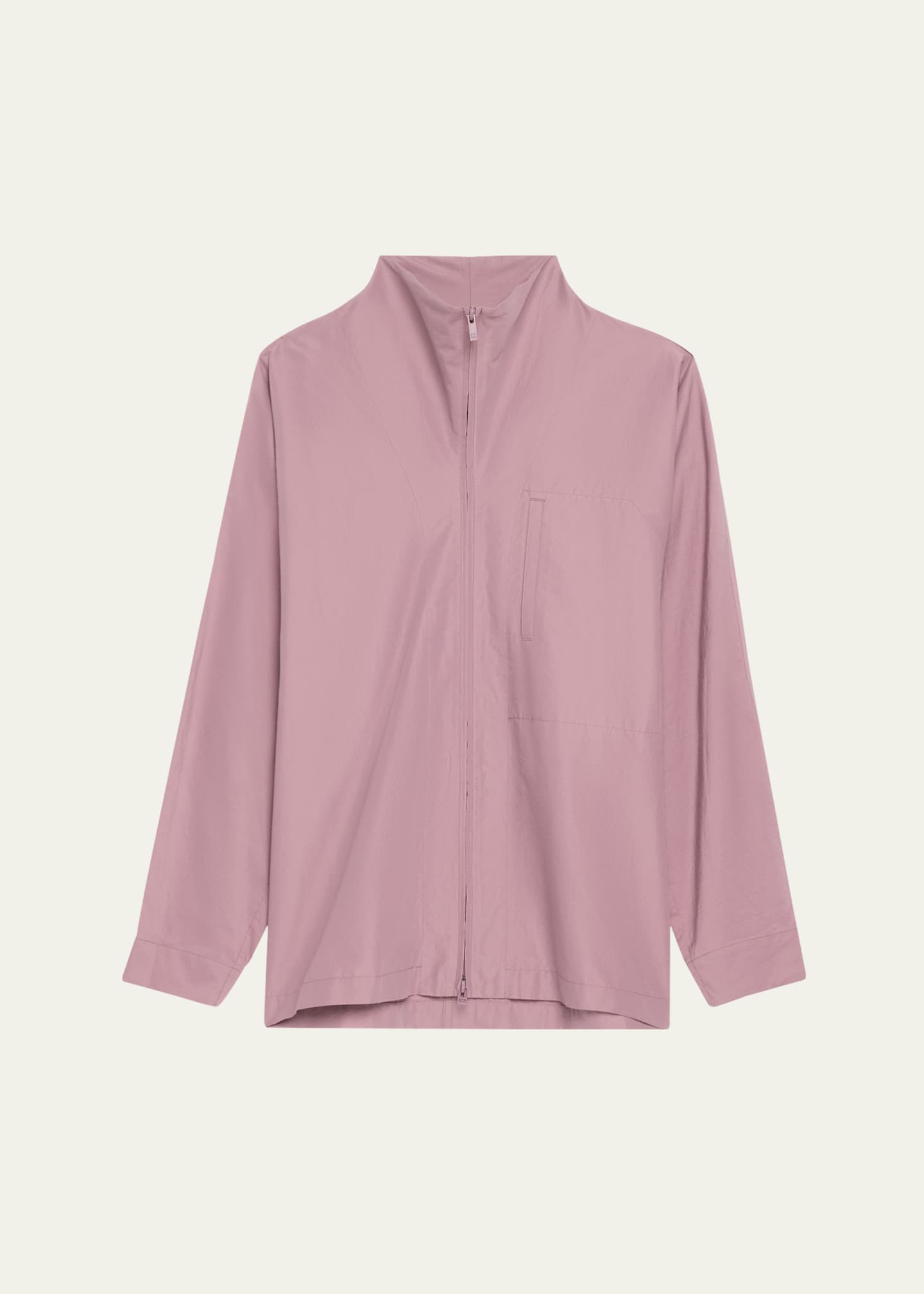 Issey Miyake Men's Mock-Neck Zip Overshirt