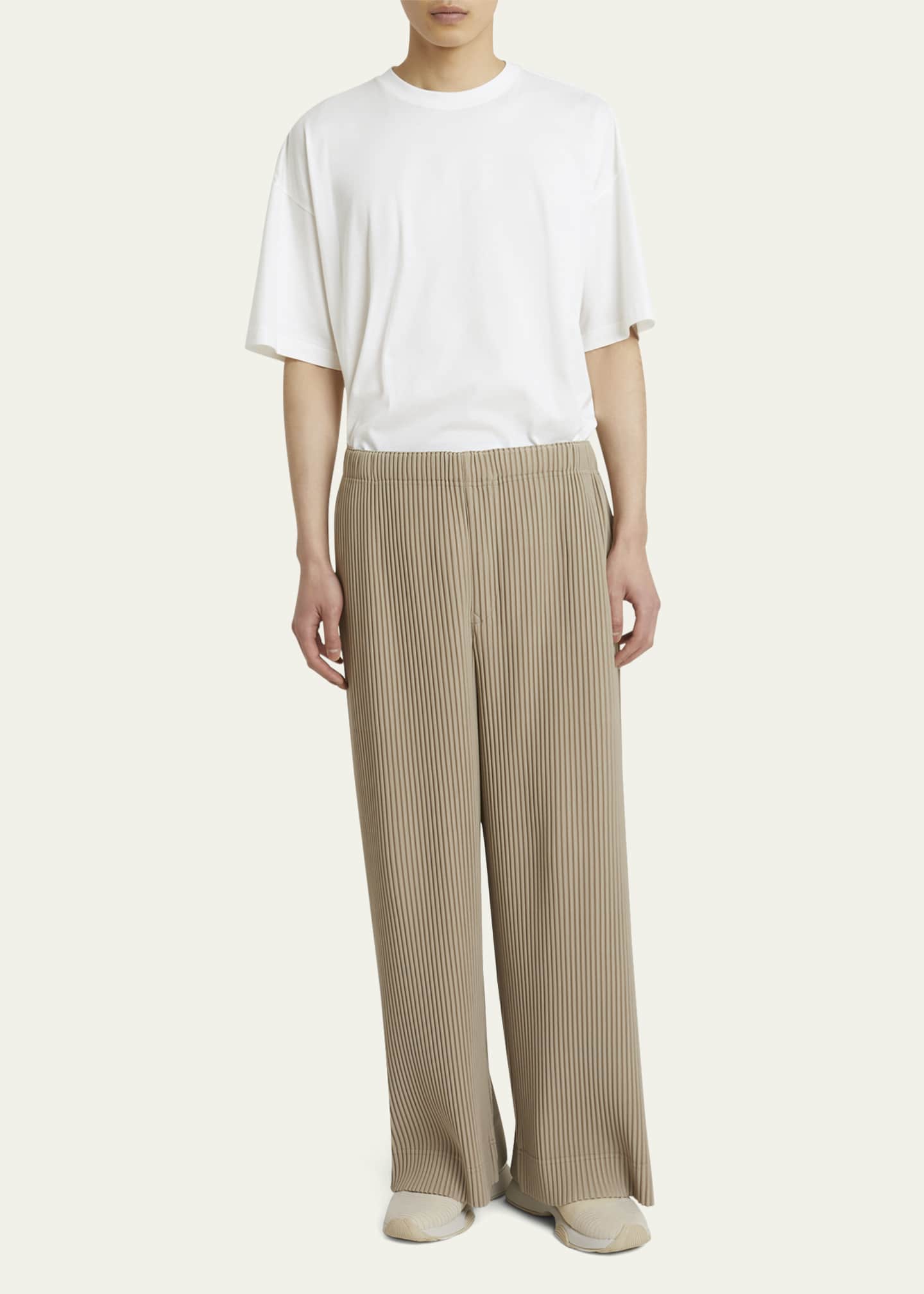 Homme Plisse Issey Miyake Men's Pleated Wide-Leg Pants