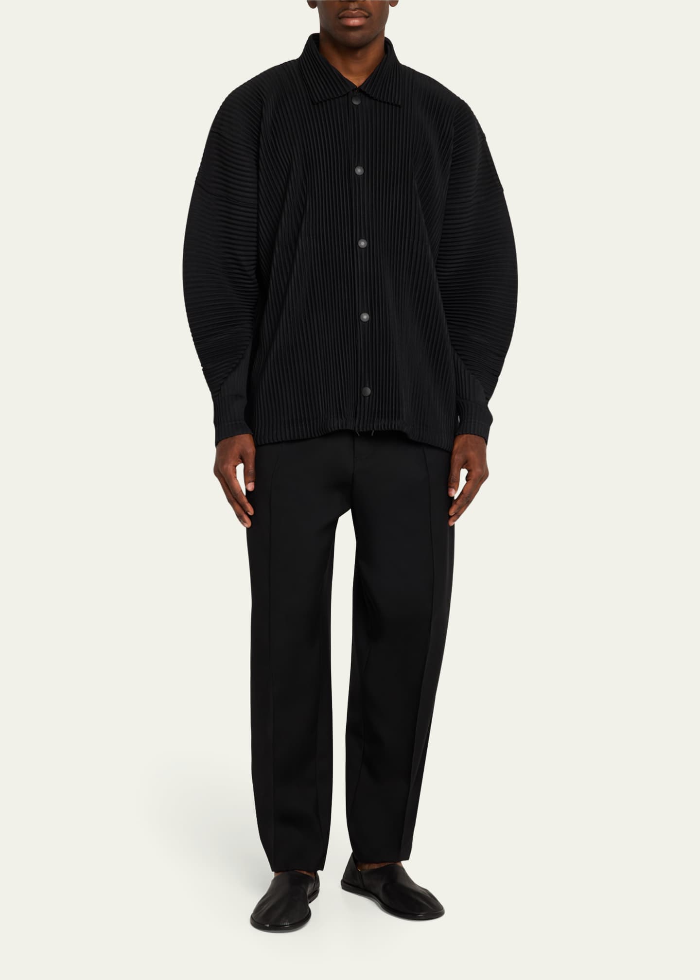 Homme Plisse Issey Miyake Men's Pleated Snap-Front Overshirt - Bergdorf  Goodman