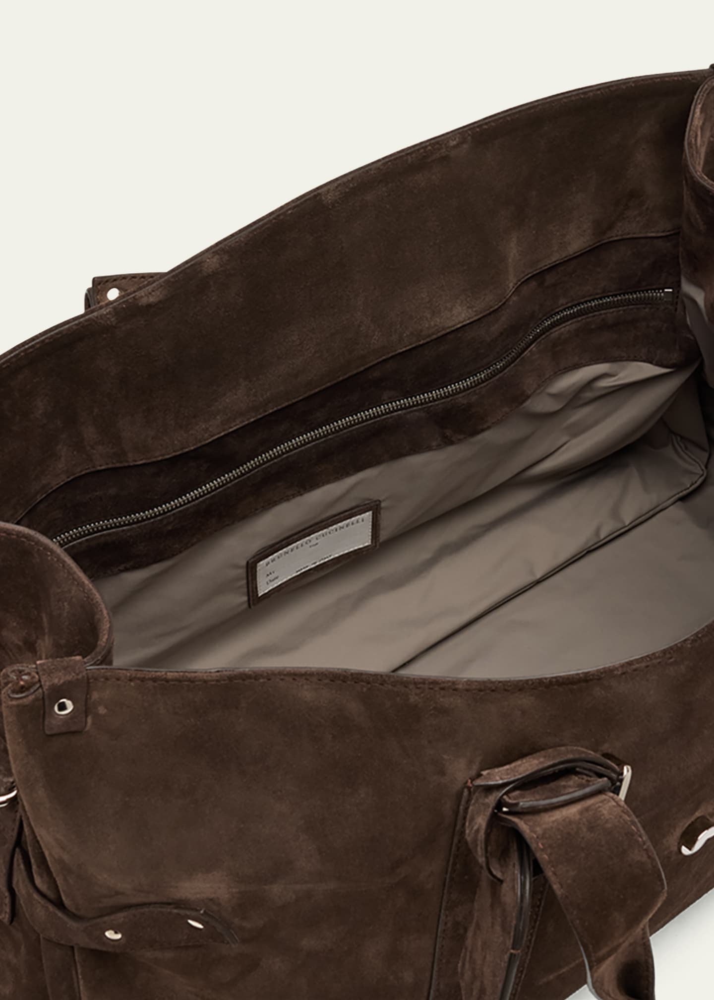 Brunello Cucinelli Men's Suede Duffel Bag Image 3 of 5