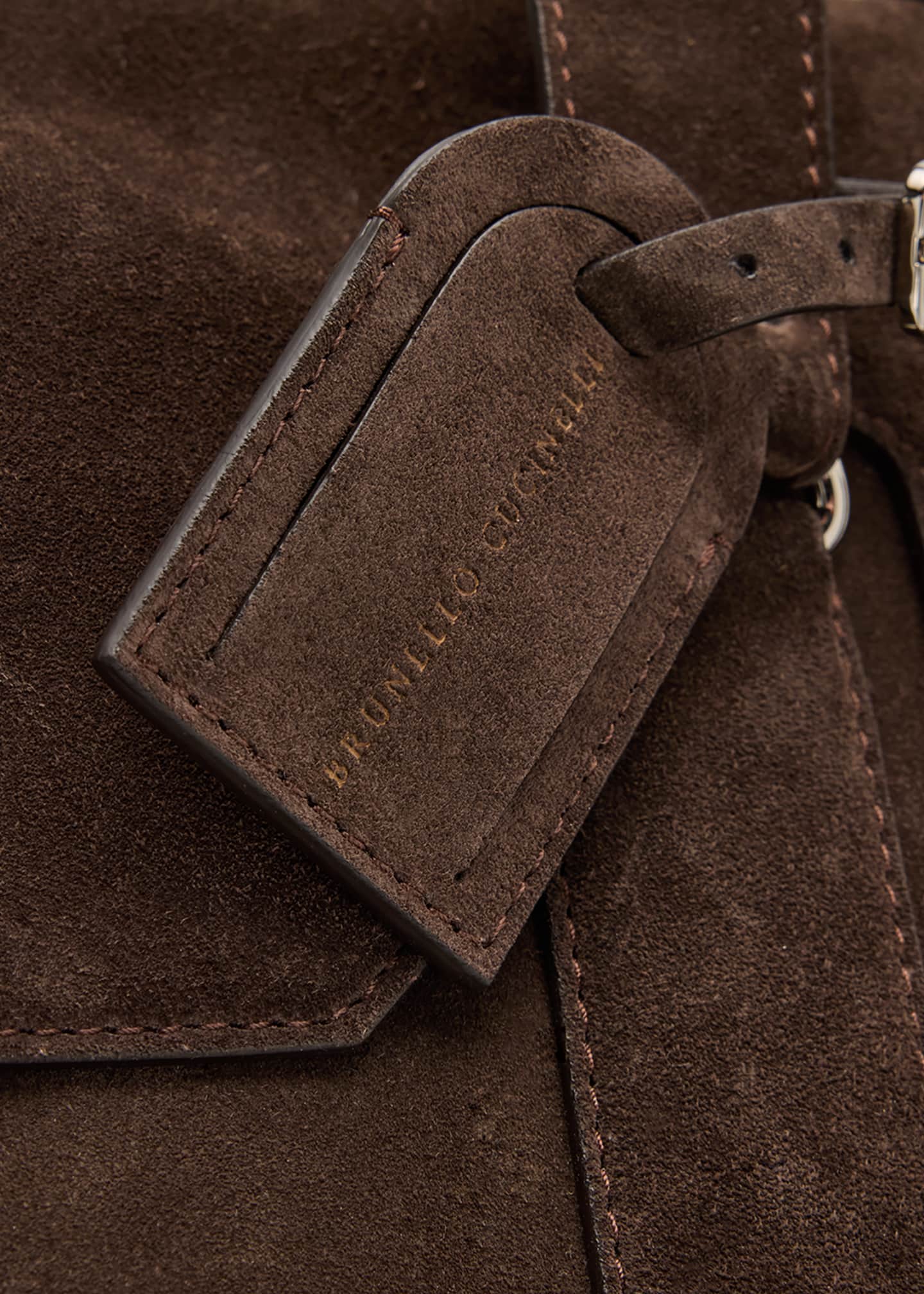 Brunello Cucinelli Men's Suede Duffel Bag Image 5 of 5