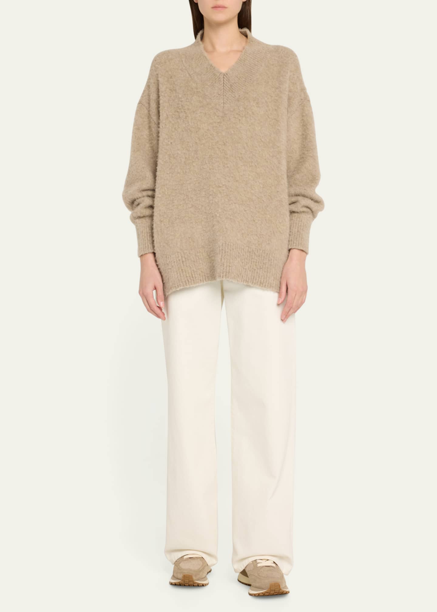 Veronica Beard Valentina Suede Shearling Retro Sneakers Image 3 of 6