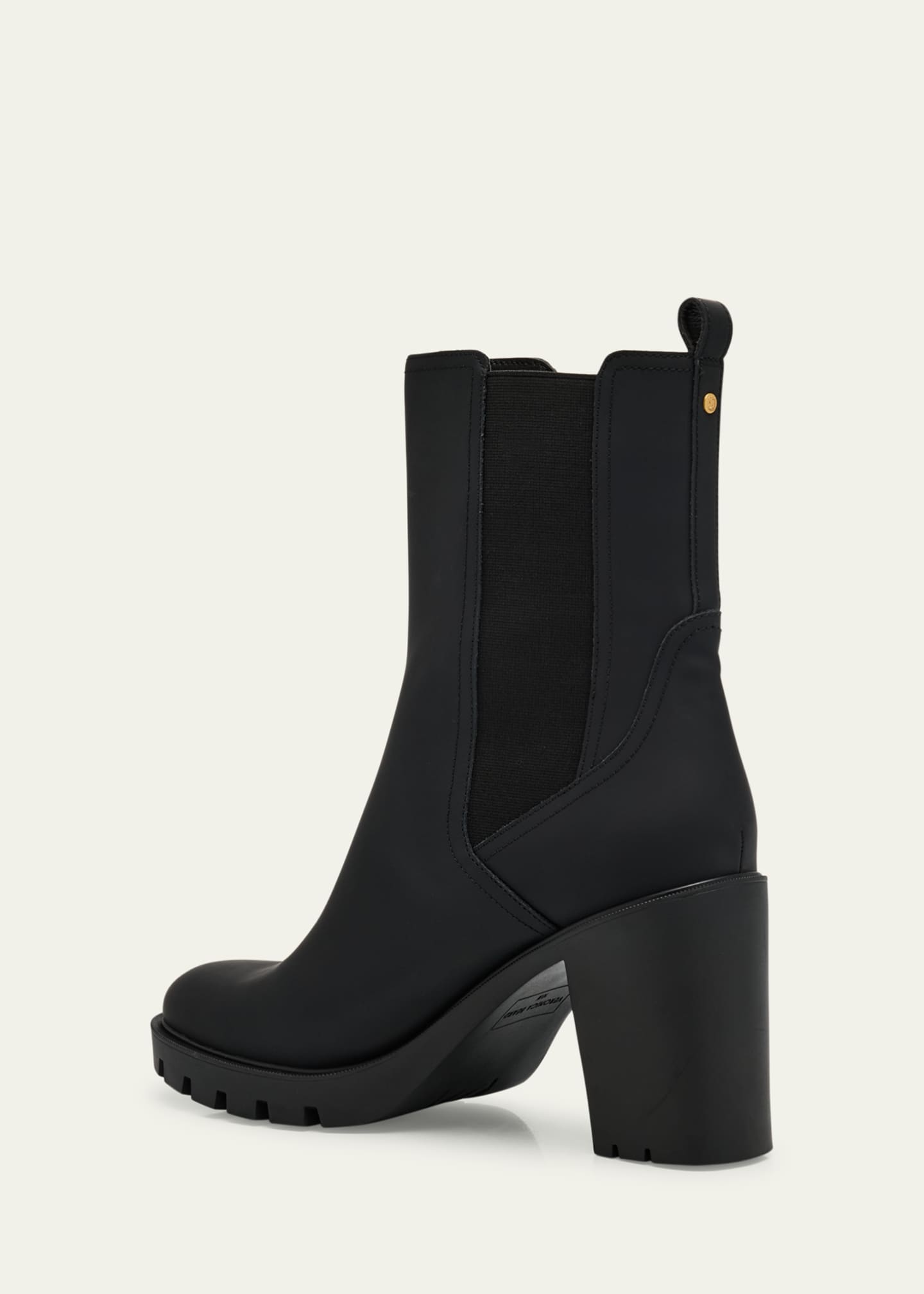 Veronica Beard Riley Leather Block-Heel Chelsea Booties Image 4 of 6