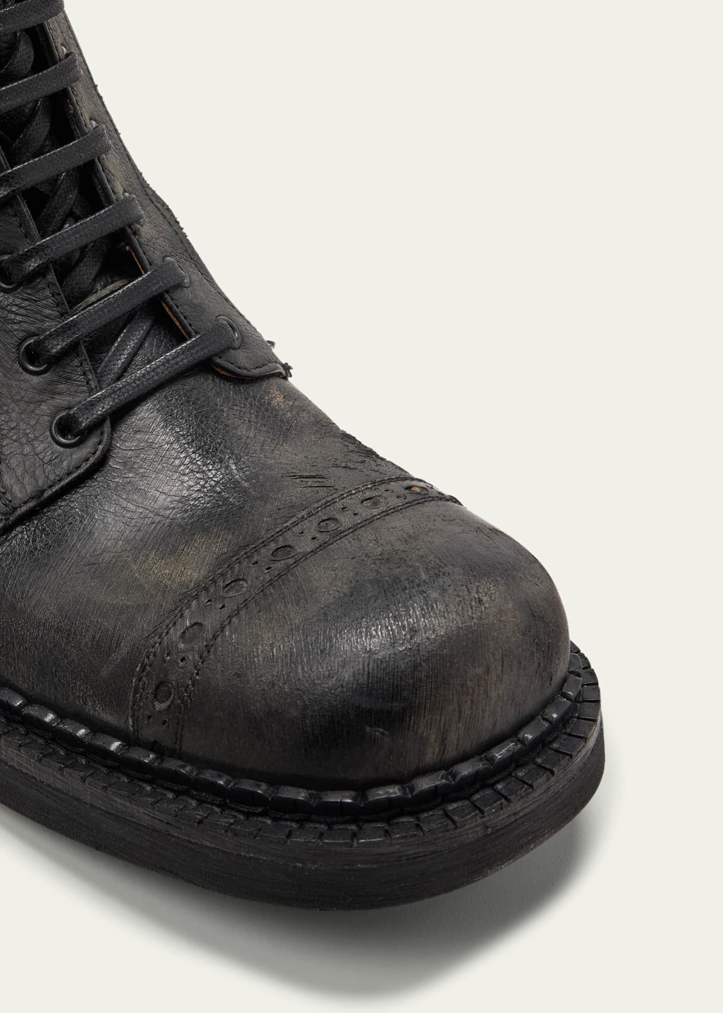 シューズ・サンダルその他 MIU MIU ANTIQUED LEATHER COMBAT BOOTS Miu Miu Lug-Sole Leather Combat Boots on SALE | Saks OFF 5TH
