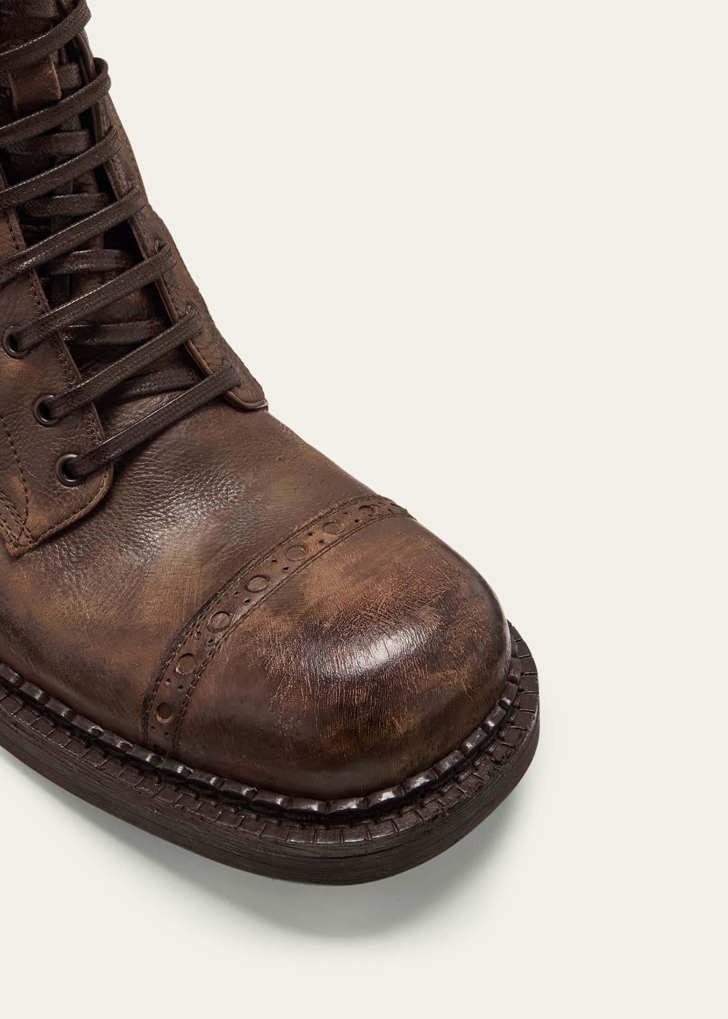 Miu Miu Calfskin Cap-Toe Combat Boots - Bergdorf Goodman
