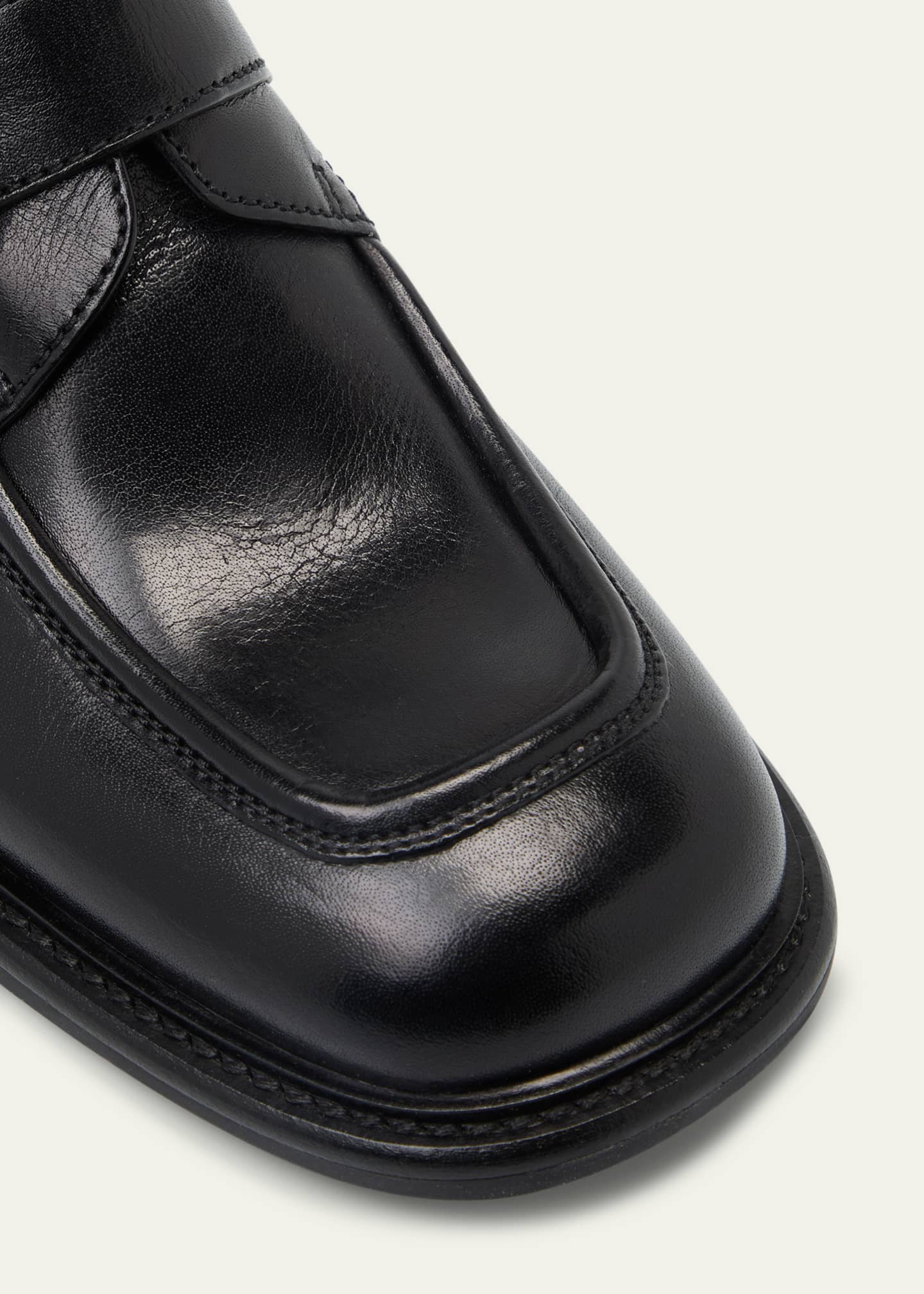 Miu Miu Buffalo Leather Buckle Loafers Image 5 of 5