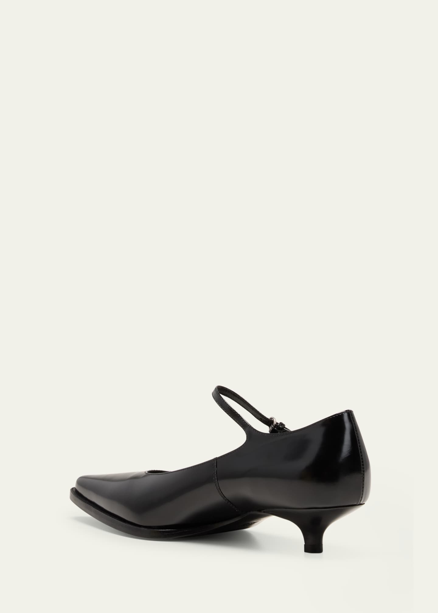 Decollete Leather Ankle-Strap Pumps