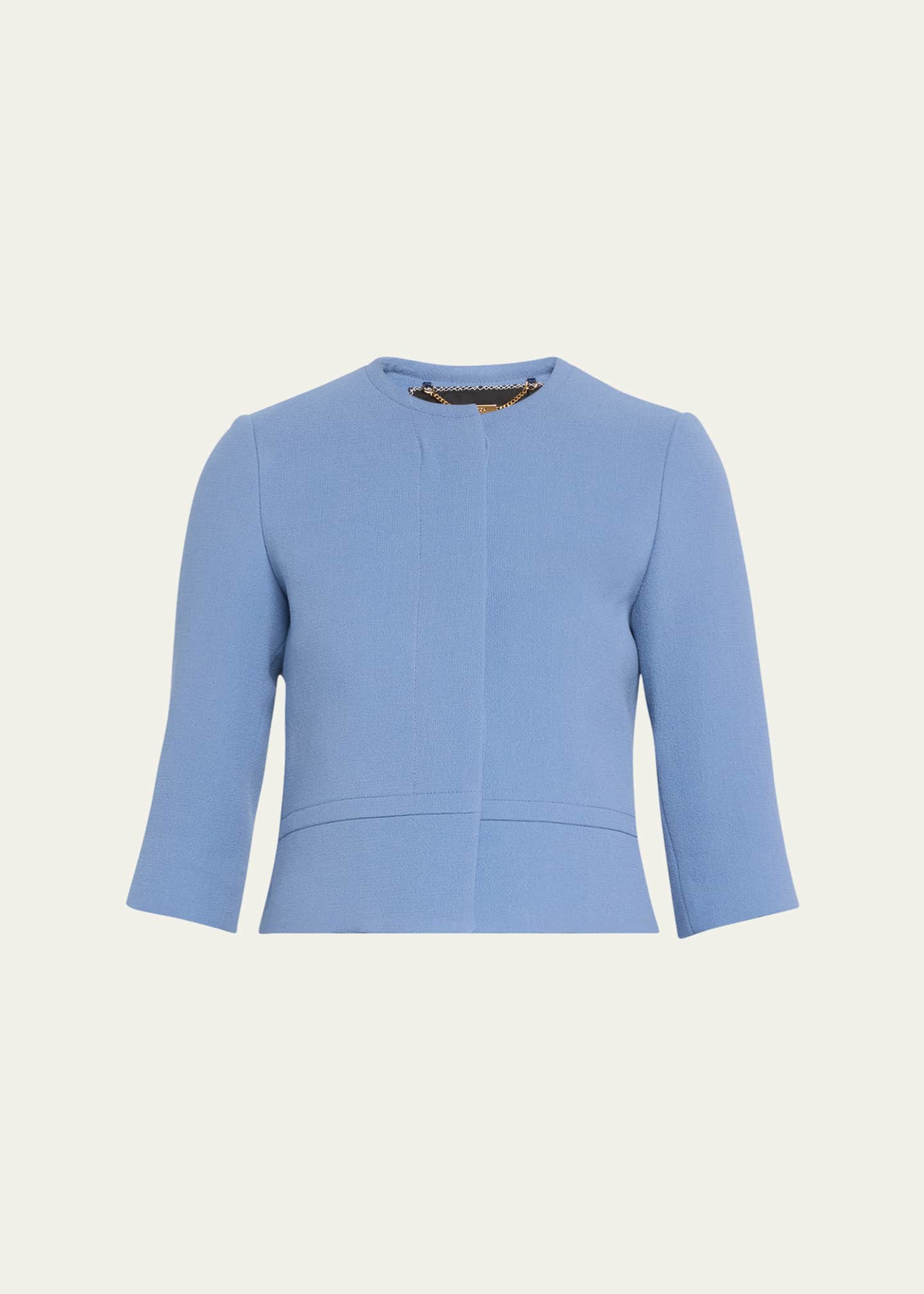 Kiton Collarless Wool Crepe Jacket Image 1 of 5