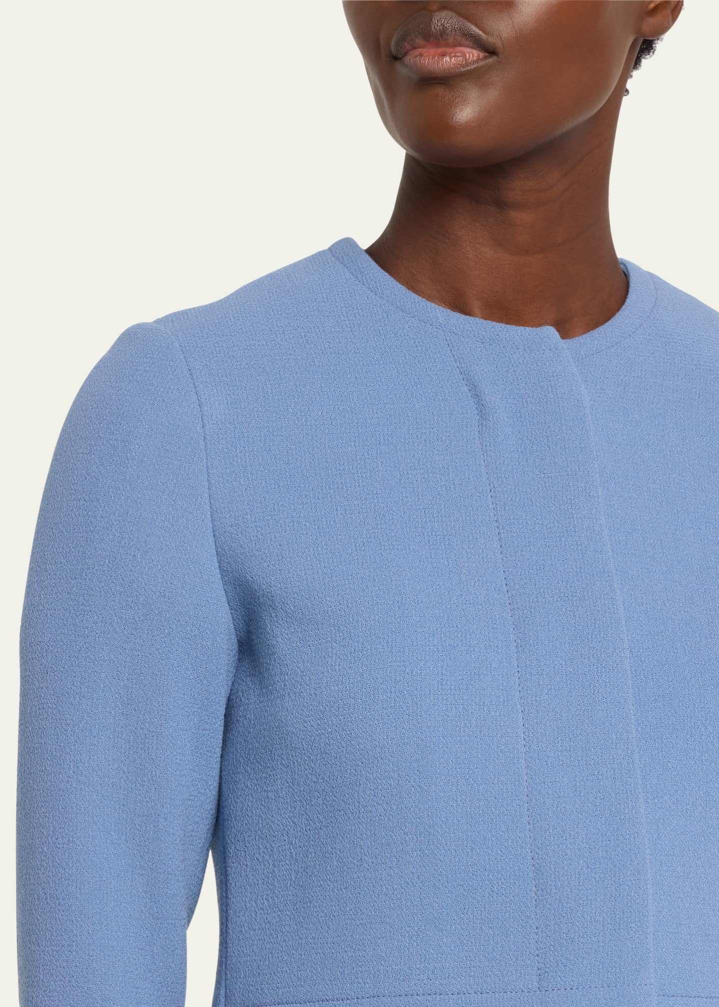 Kiton Collarless Wool Crepe Jacket Image 5 of 5