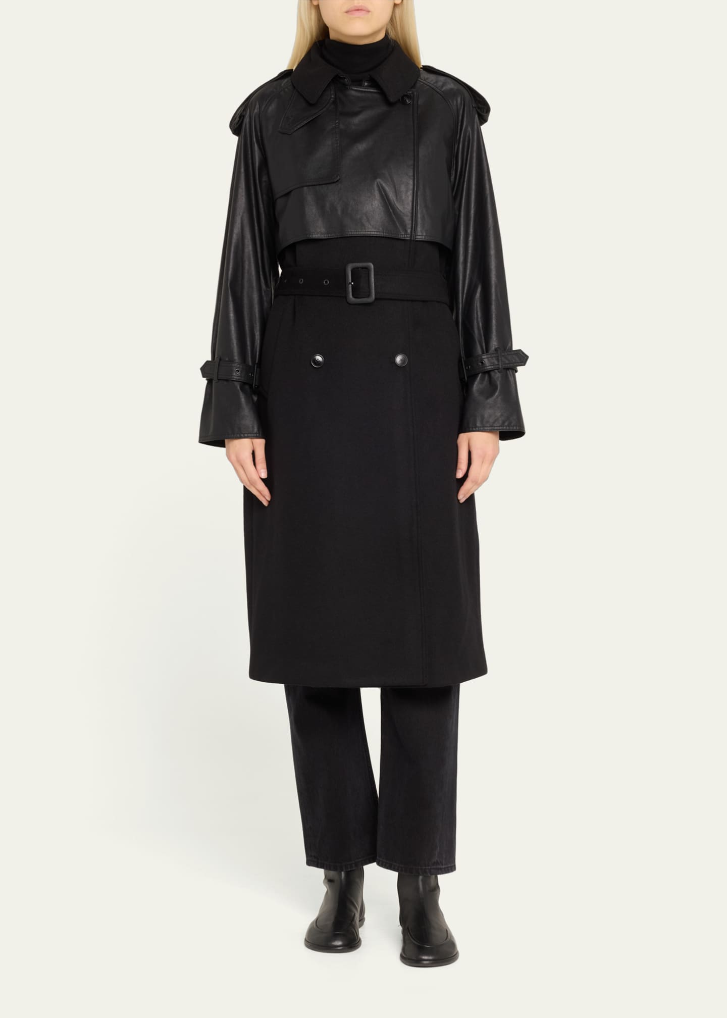 Kobi Halperin Thalia Wool and Faux Leather Coat Image 2 of 5
