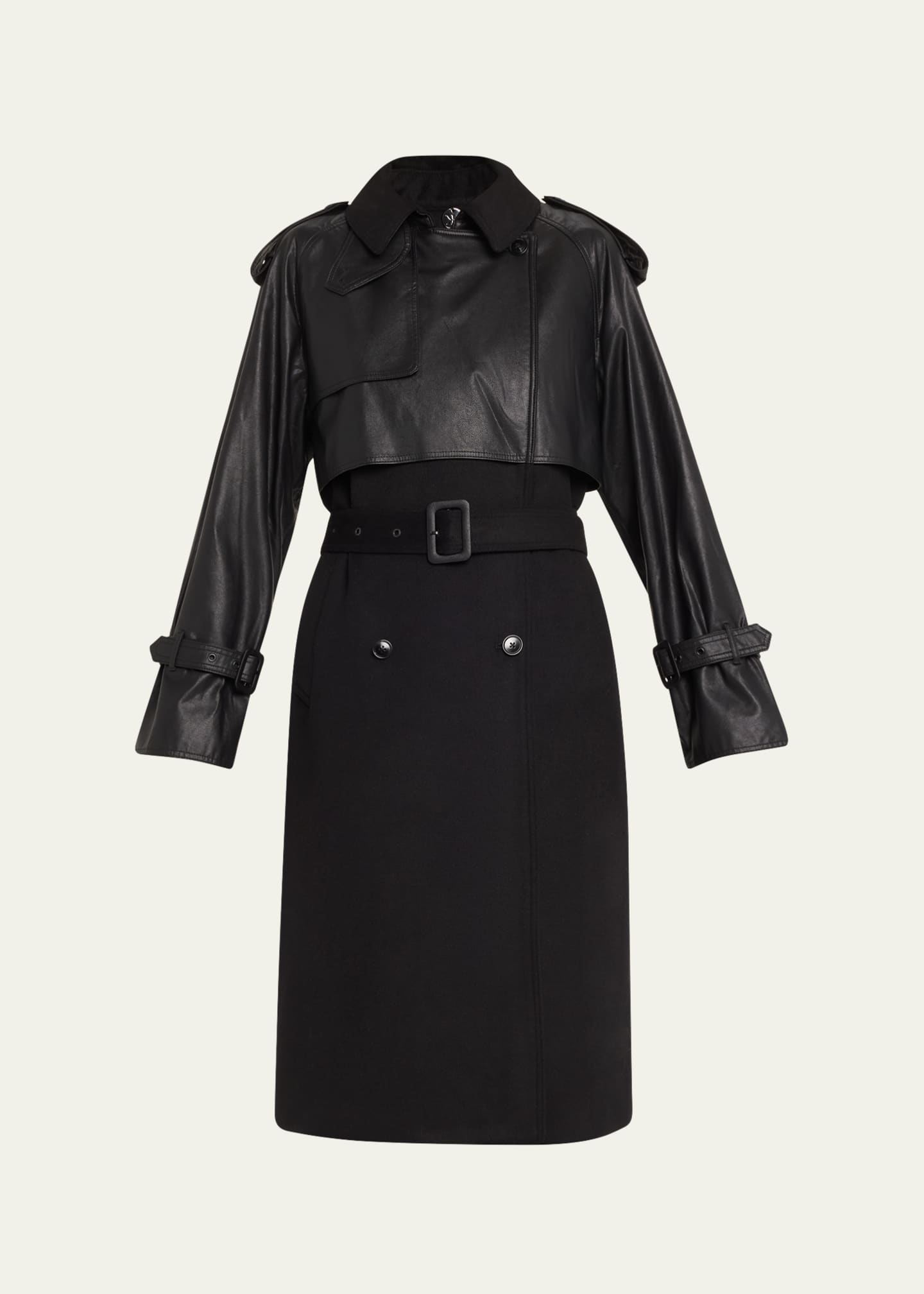 Kobi Halperin Thalia Wool and Faux Leather Coat Image 1 of 5