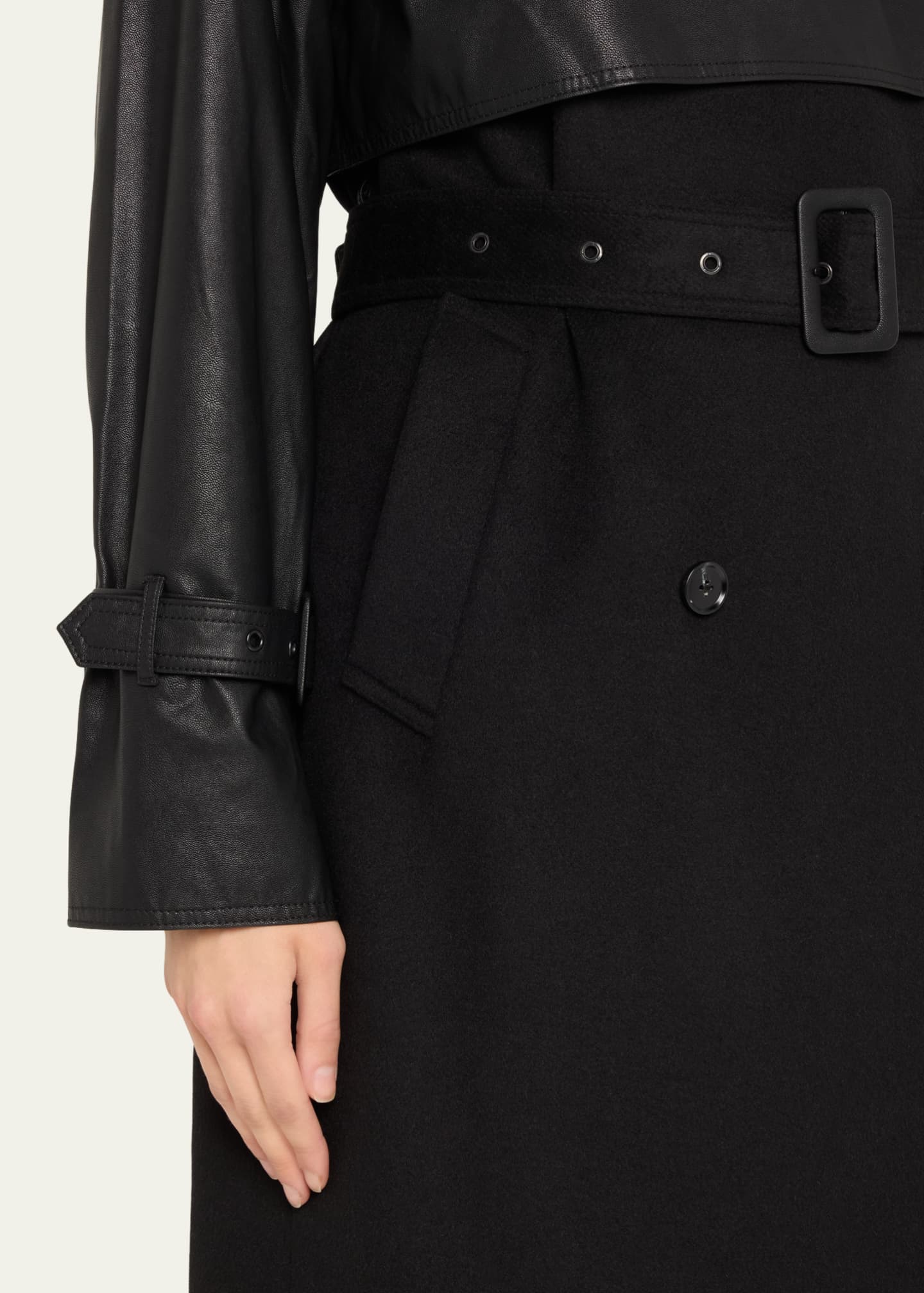 Kobi Halperin Thalia Wool and Faux Leather Coat Image 5 of 5