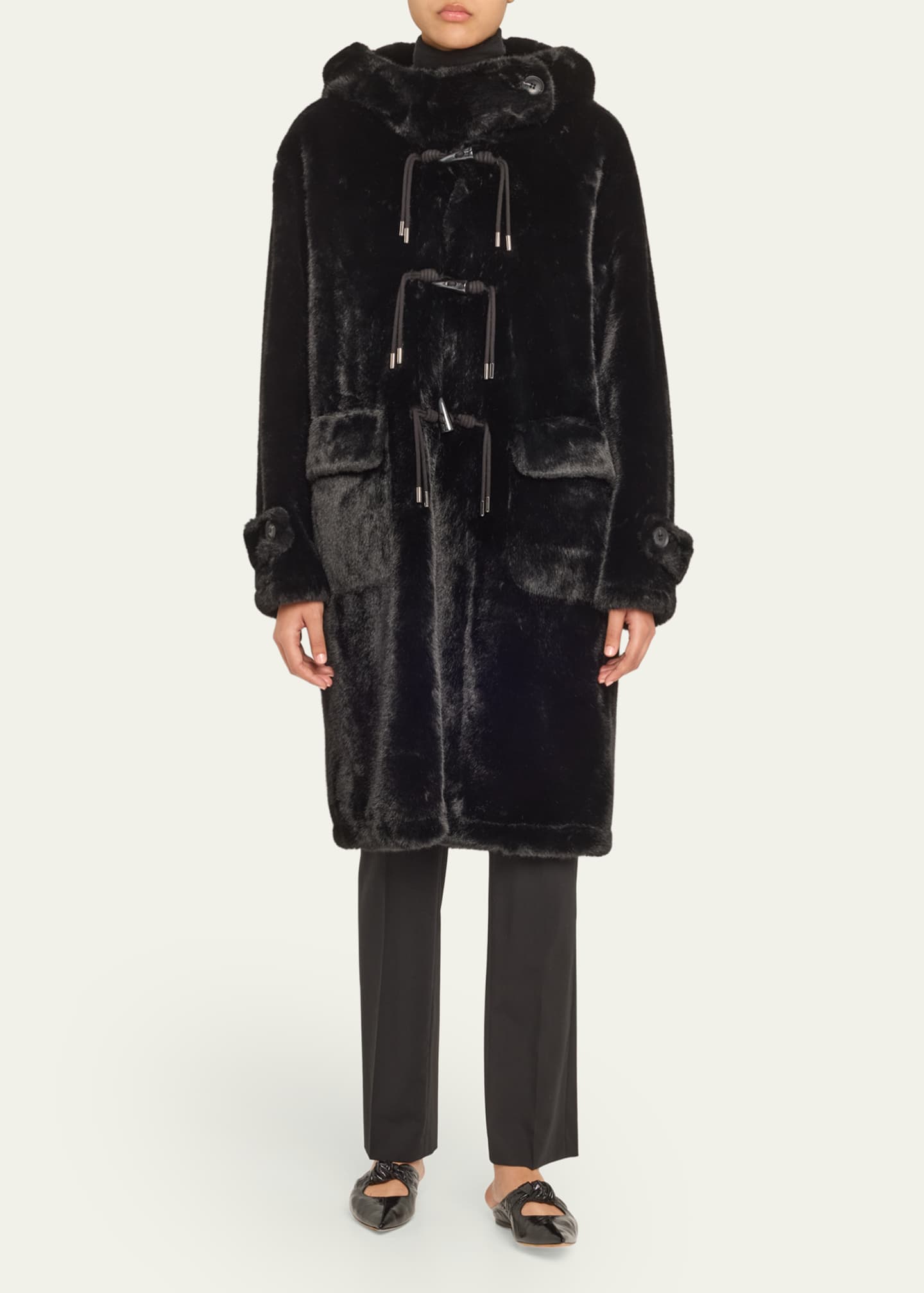 Ariel Hooded Faux Fur Coat