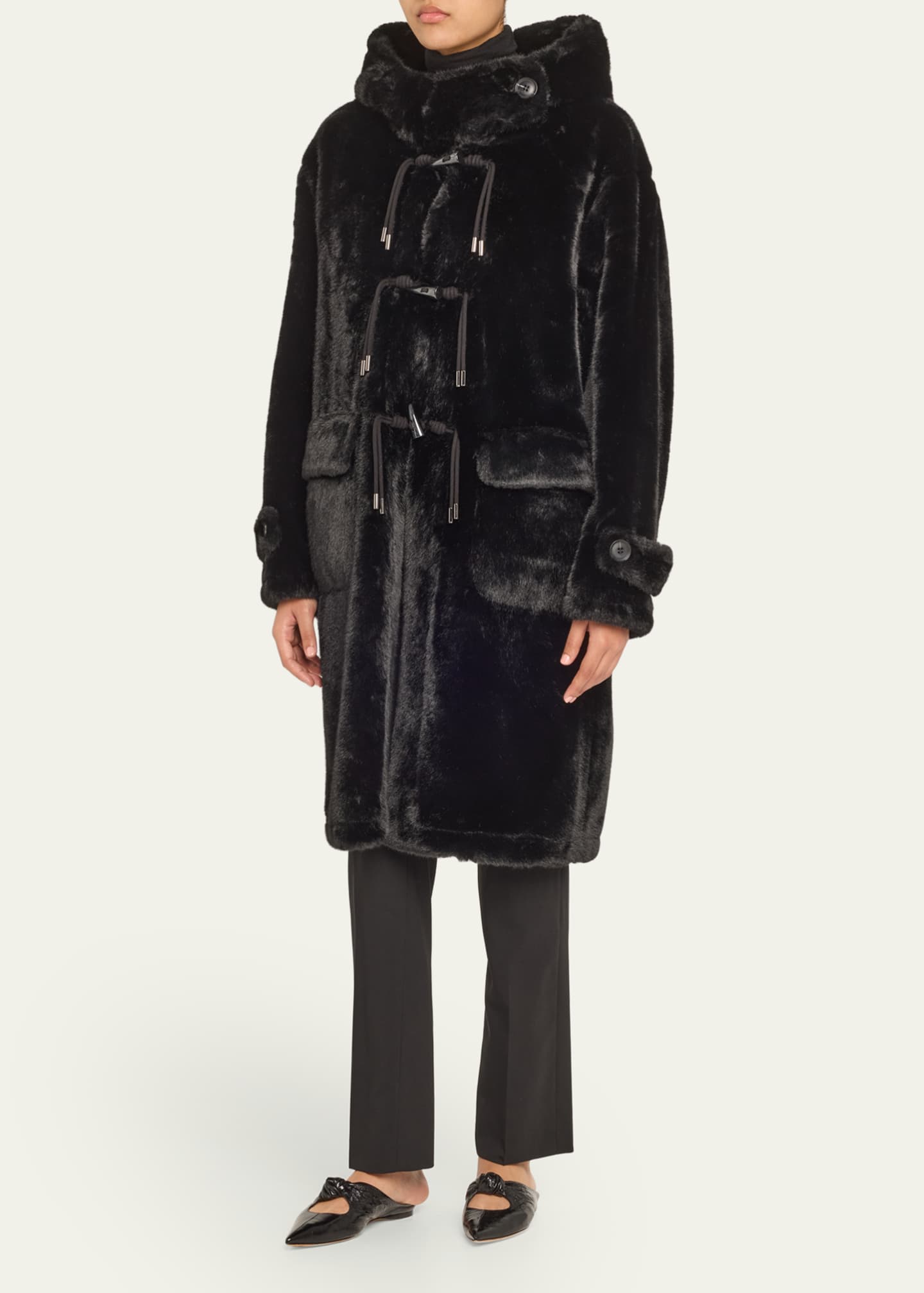 Ariel Hooded Faux Fur Coat
